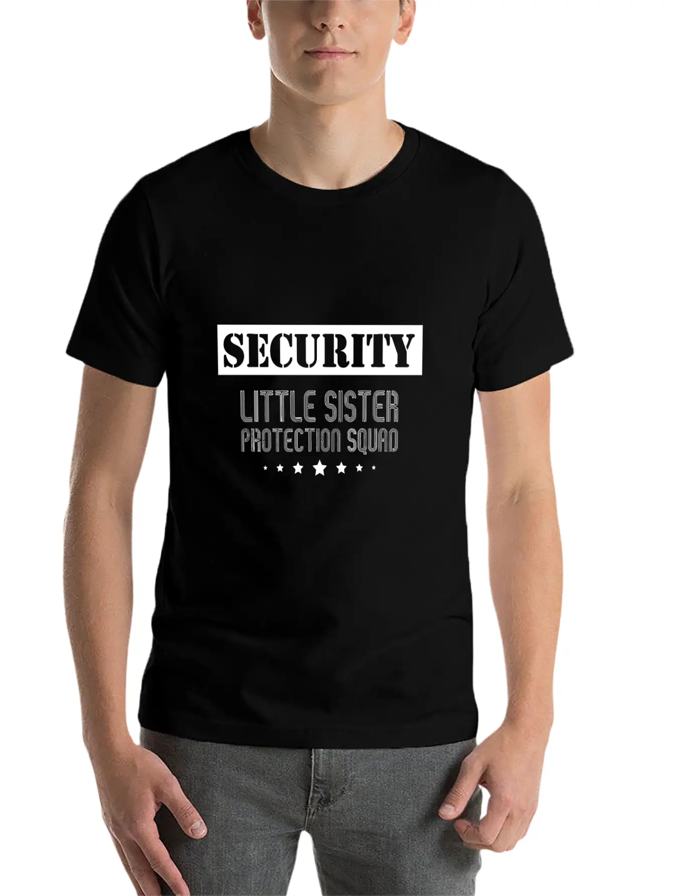 Security Little Sister Protection Squad Big Brothe Breathable Soft Cotton T-Shirt – Timeless Casual Look