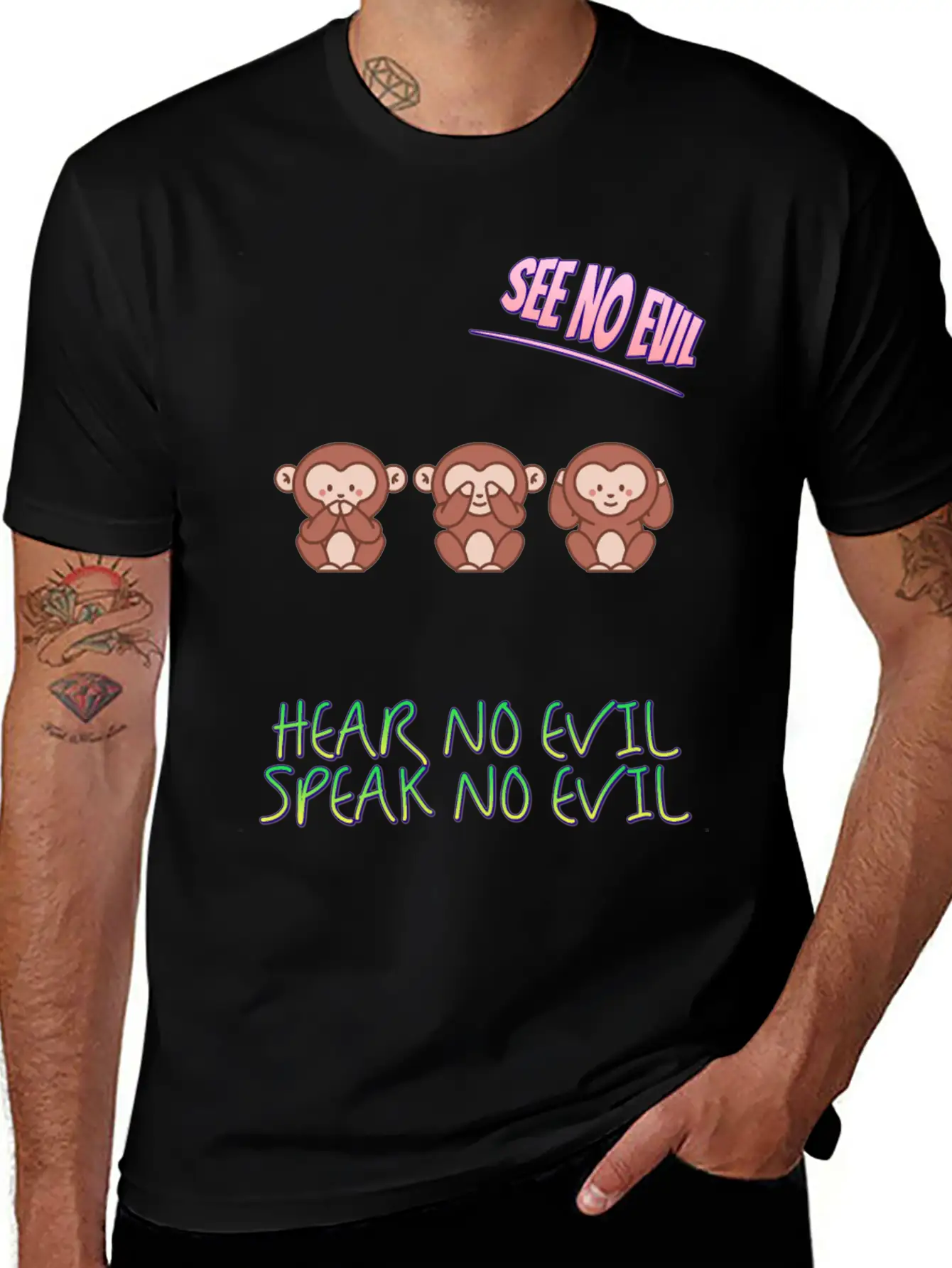 See No Evil Hear No Evil Speak No Funny Novelty Classic Fit Graphic Tee For Daily Comfort – Unisex Cotton Shirt