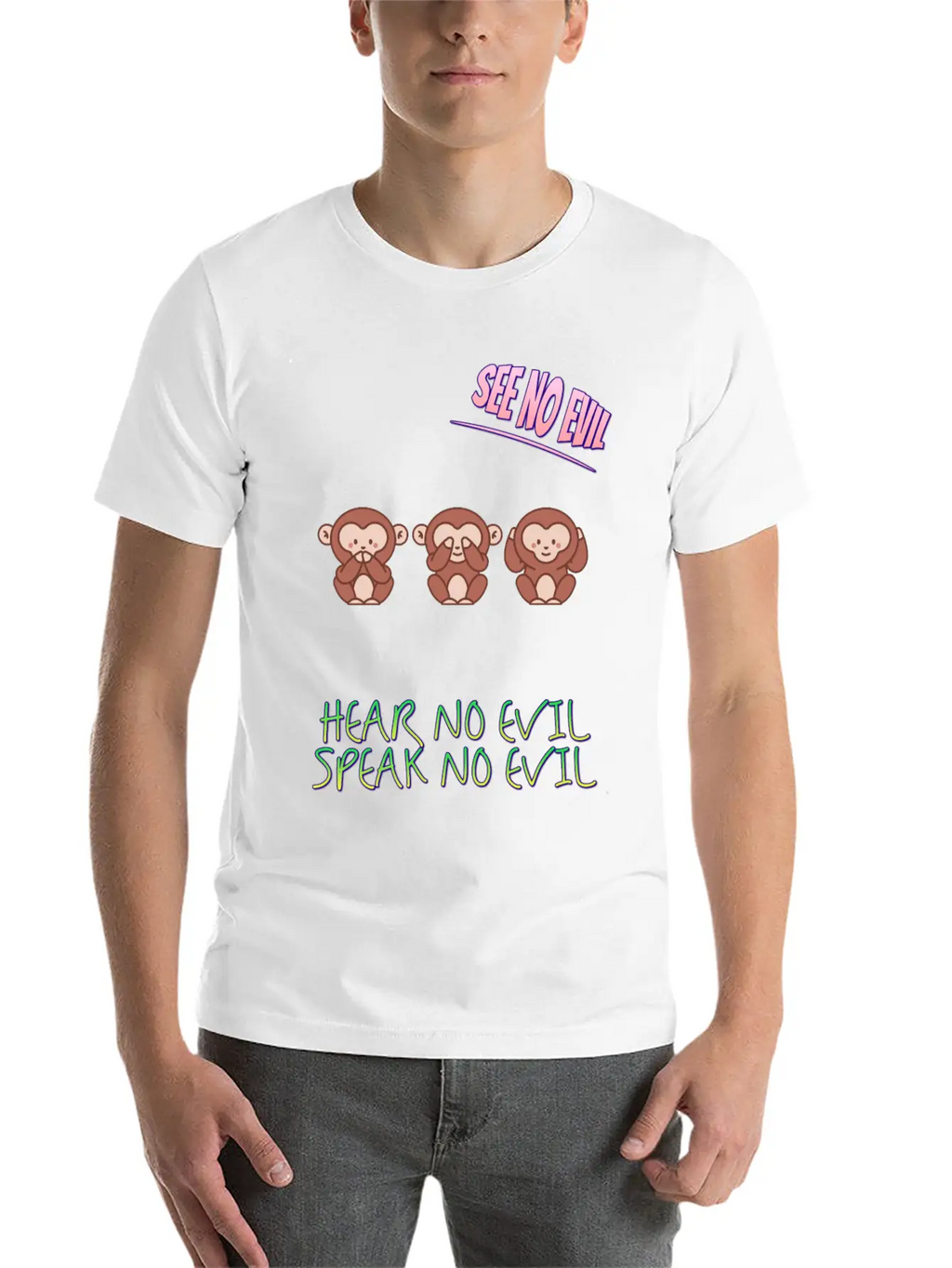 See No Evil Hear No Evil Speak No Funny Novelty Classic Fit Graphic Tee For Daily Comfort – Unisex Cotton Shirt