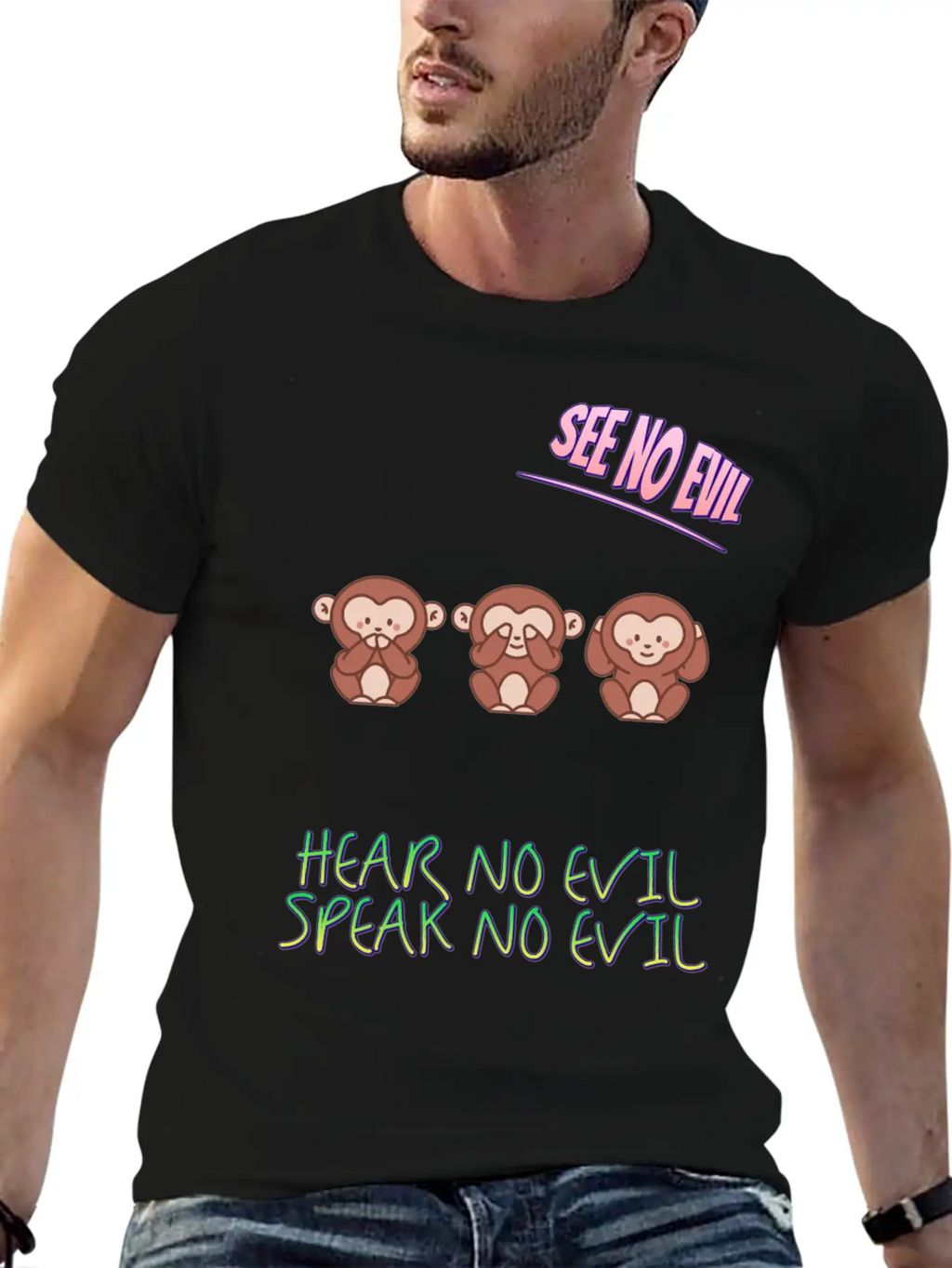 See No Evil Hear No Evil Speak No Funny Novelty Classic Fit Graphic Tee For Daily Comfort – Unisex Cotton Shirt