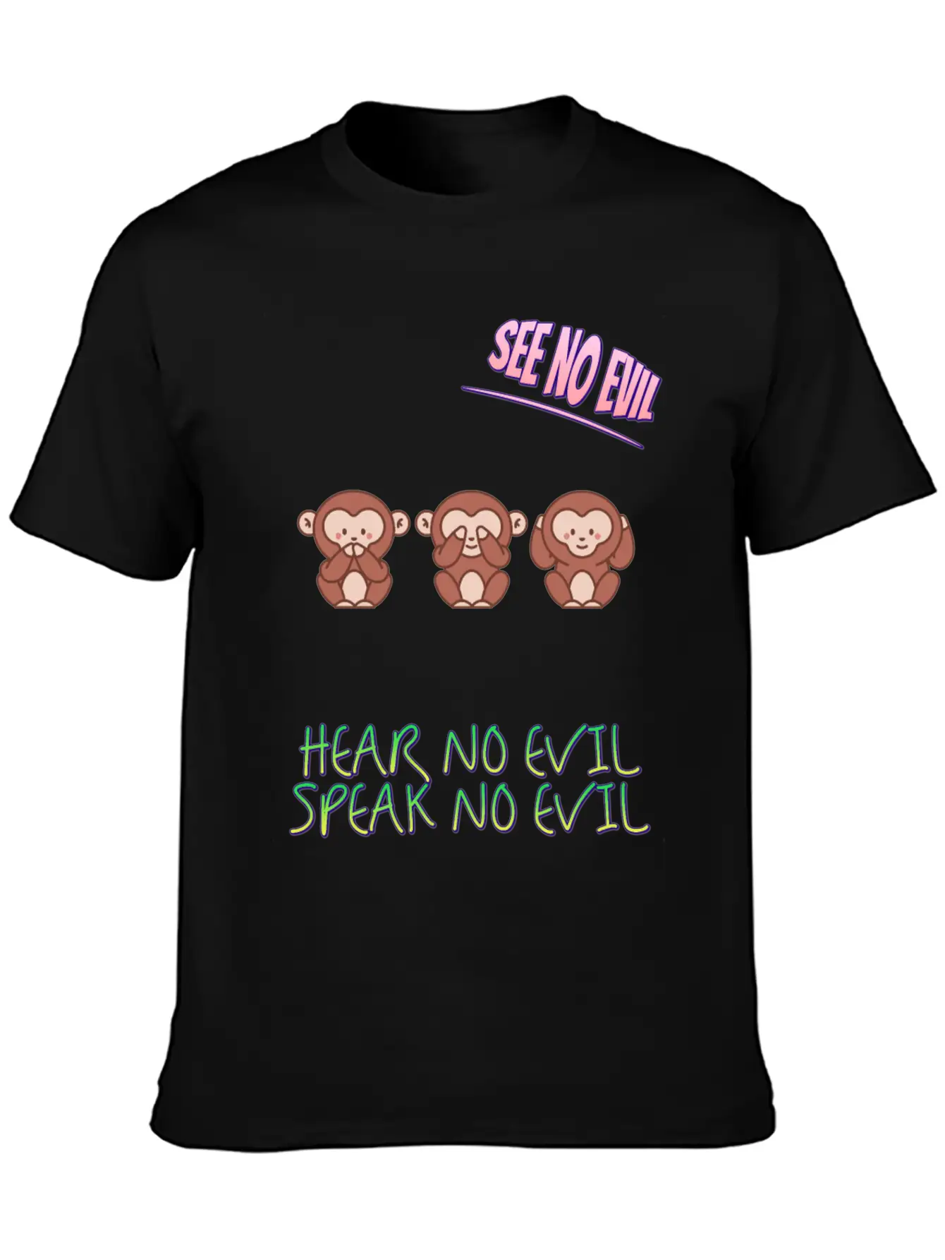 See No Evil Hear No Evil Speak No Funny Novelty Classic Fit Graphic Tee For Daily Comfort – Unisex Cotton Shirt