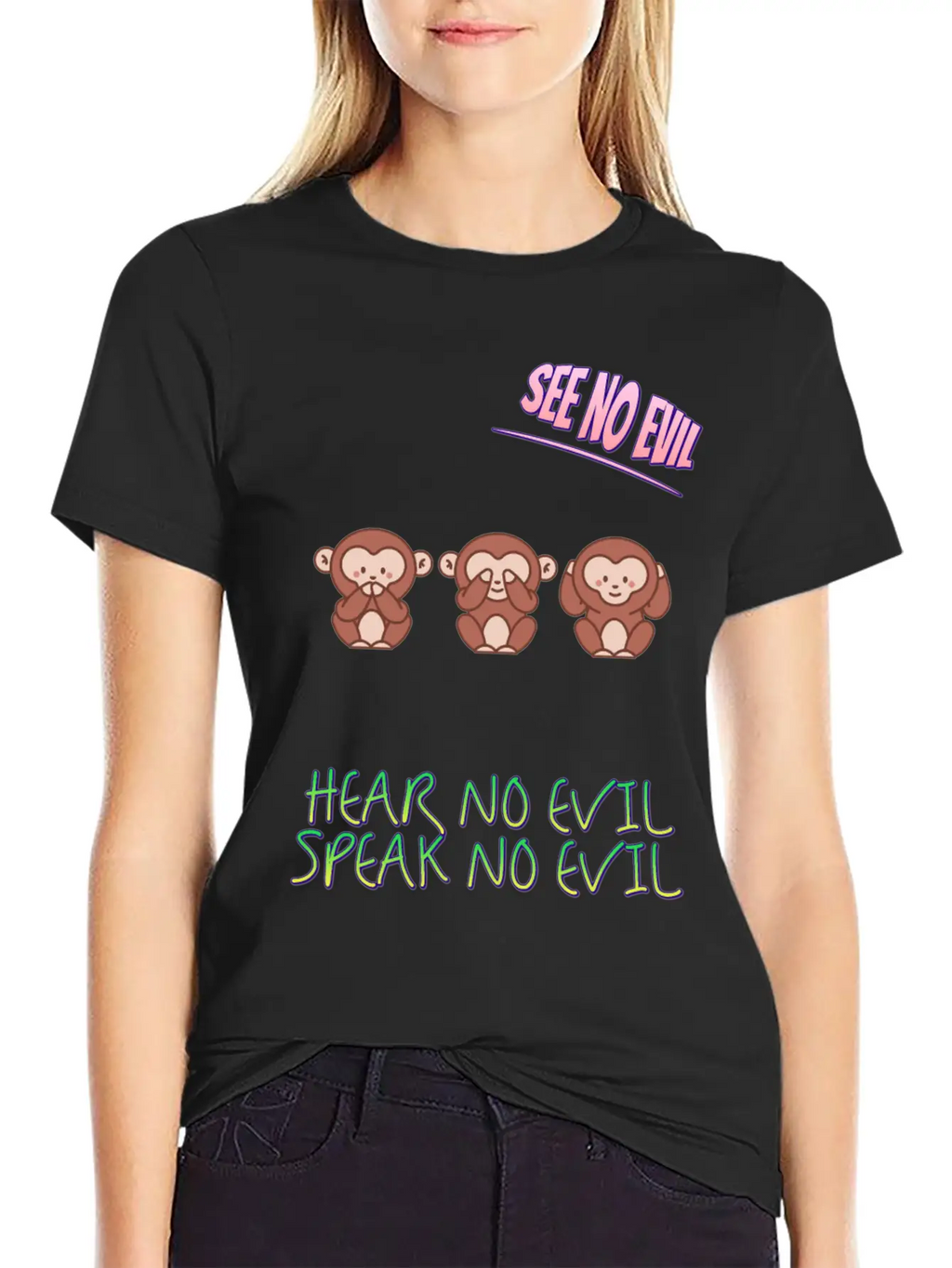 See No Evil Hear No Evil Speak No Funny Novelty Classic Fit Graphic Tee For Daily Comfort – Unisex Cotton Shirt