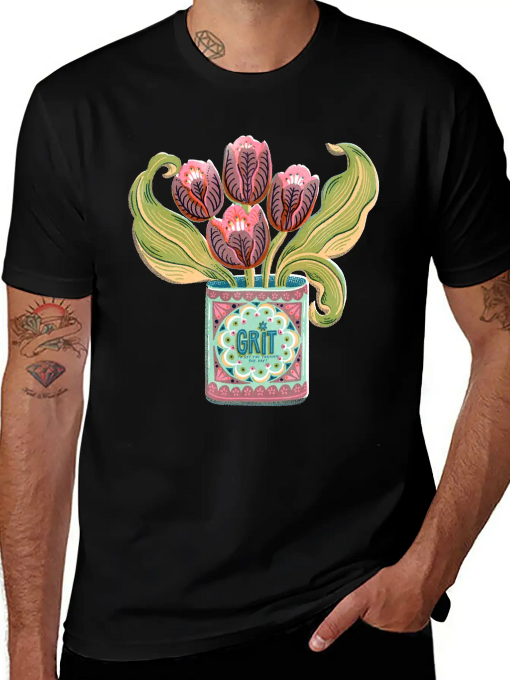 Self Care Spring Grit Tulip Retro Tin Can Unisex Casual T-Shirt – Clean Design For Daily Comfort