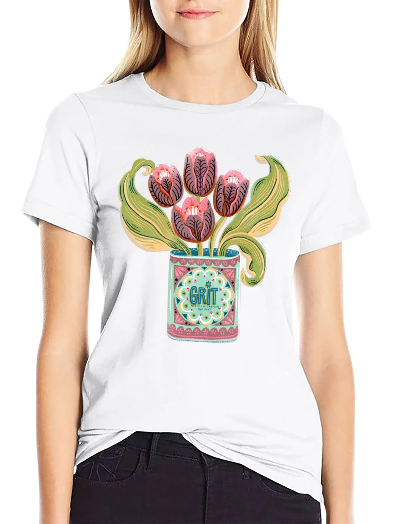 Self Care Spring Grit Tulip Retro Tin Can Unisex Casual T-Shirt – Clean Design For Daily Comfort