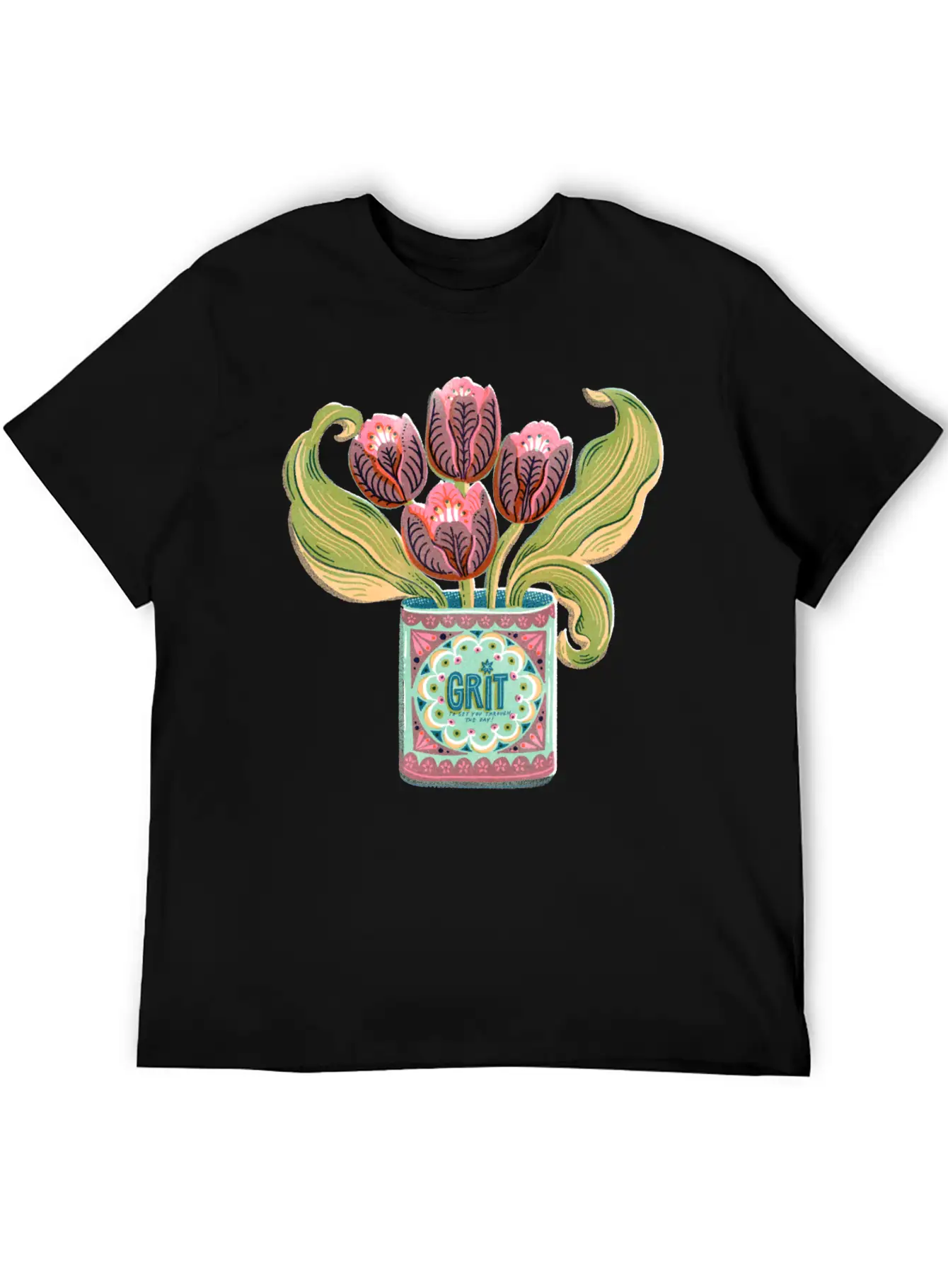 Self Care Spring Grit Tulip Retro Tin Can Unisex Casual T-Shirt – Clean Design For Daily Comfort