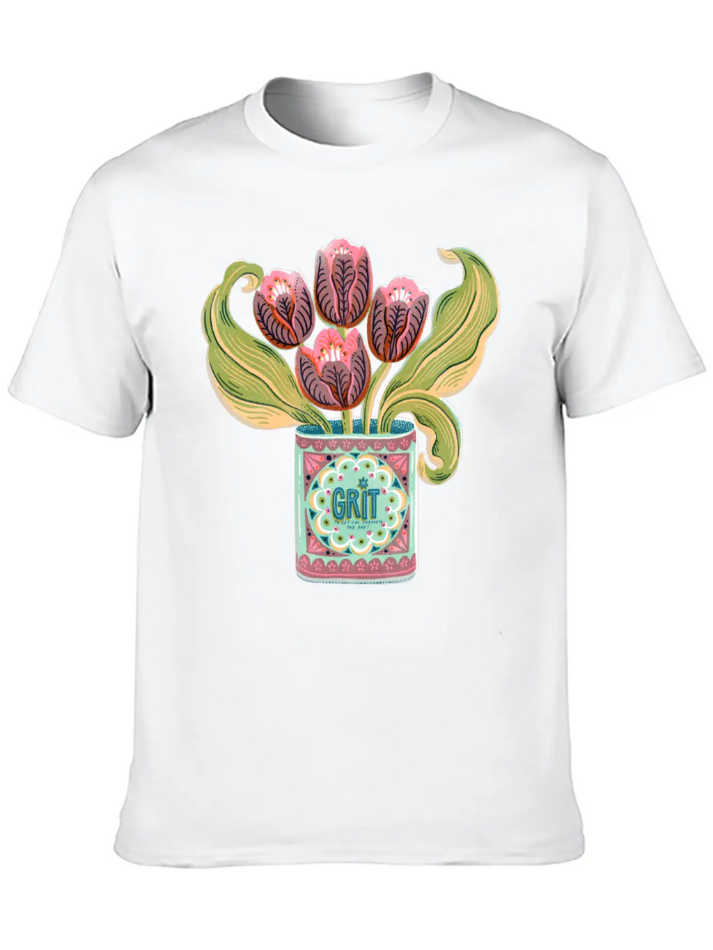 Self Care Spring Grit Tulip Retro Tin Can Unisex Casual T-Shirt – Clean Design For Daily Comfort