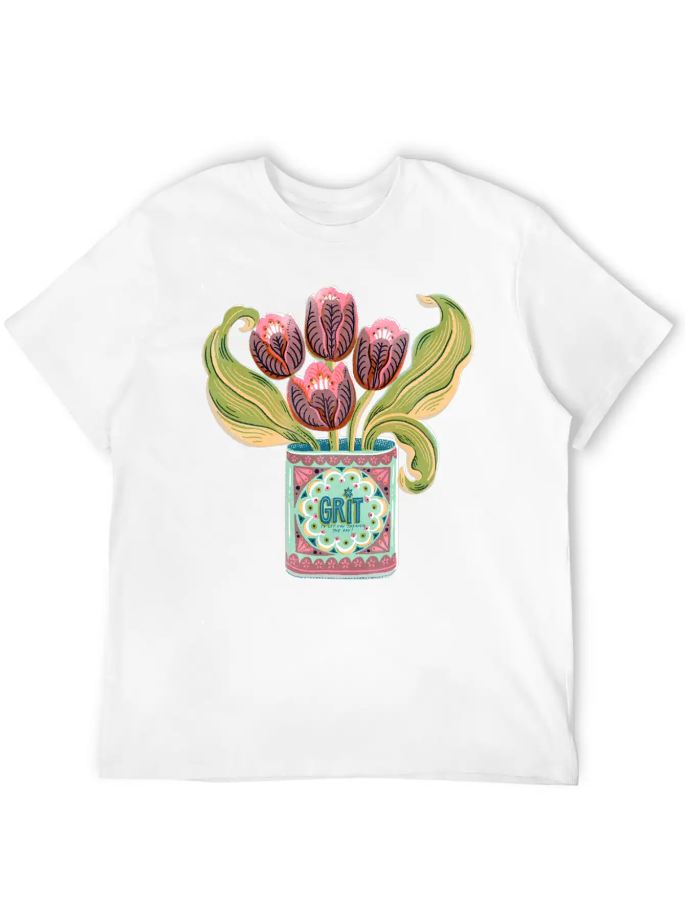 Self Care Spring Grit Tulip Retro Tin Can Unisex Casual T-Shirt – Clean Design For Daily Comfort