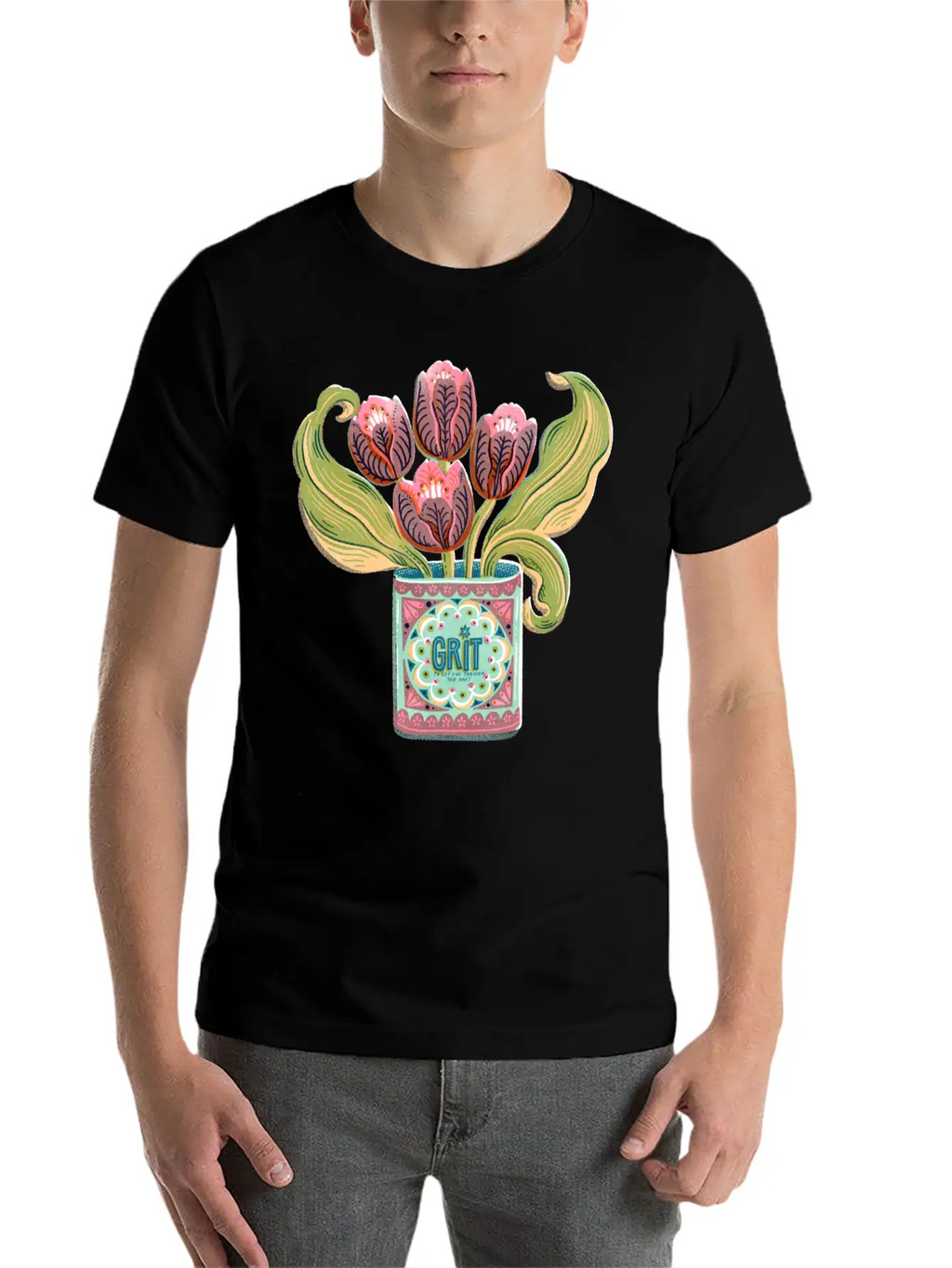 Self Care Spring Grit Tulip Retro Tin Can Unisex Casual T-Shirt – Clean Design For Daily Comfort