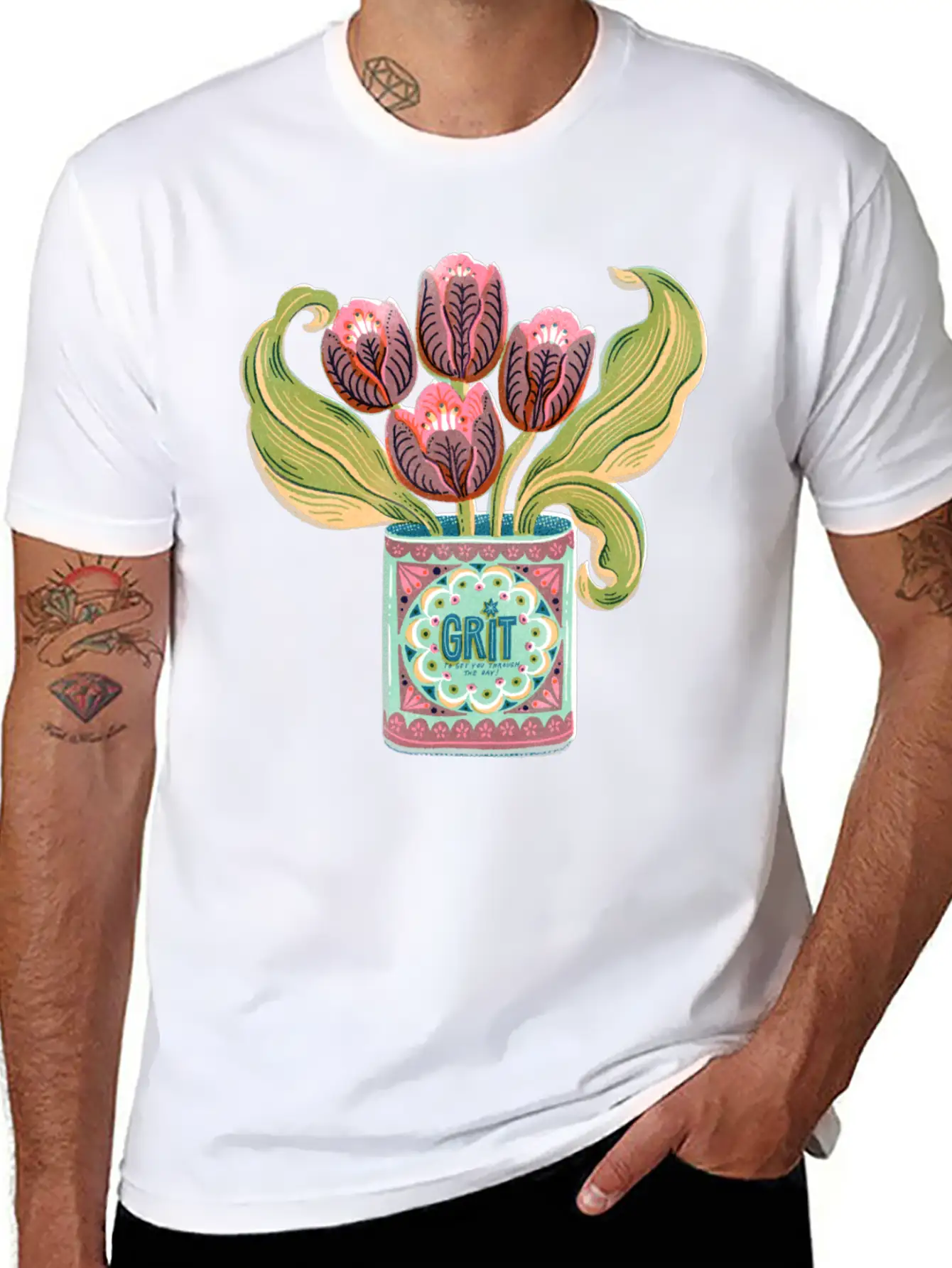 Self Care Spring Grit Tulip Retro Tin Can Unisex Casual T-Shirt – Clean Design For Daily Comfort