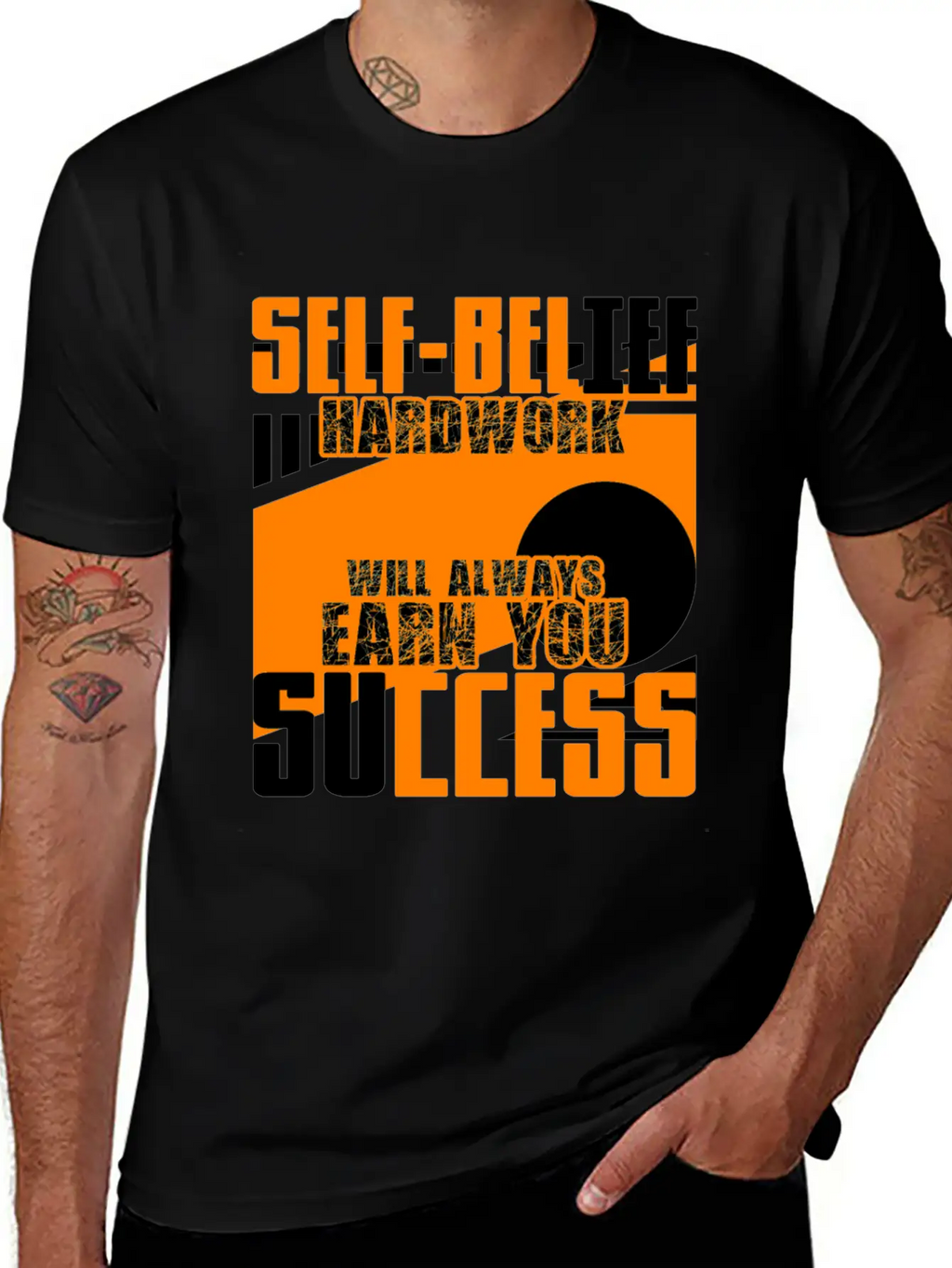 Self-confidence And Hard Work Unisex Short Sleeve Soft Cotton T-Shirt – Casual Everyday Wear