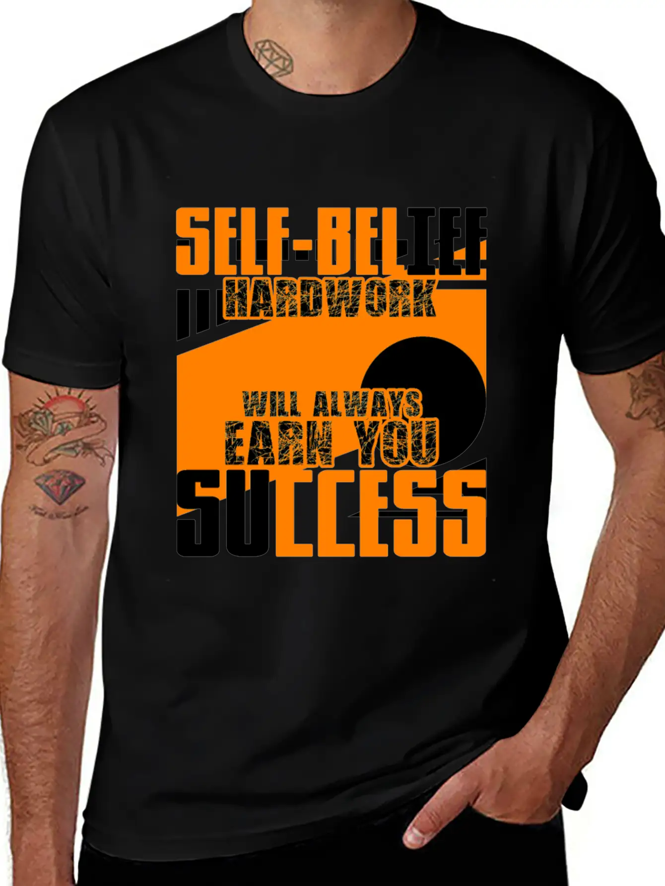 Self-confidence And Hard Work Unisex Short Sleeve Soft Cotton T-Shirt – Casual Everyday Wear