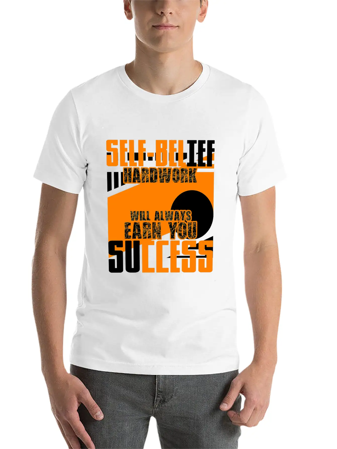 Self-confidence And Hard Work Unisex Short Sleeve Soft Cotton T-Shirt – Casual Everyday Wear