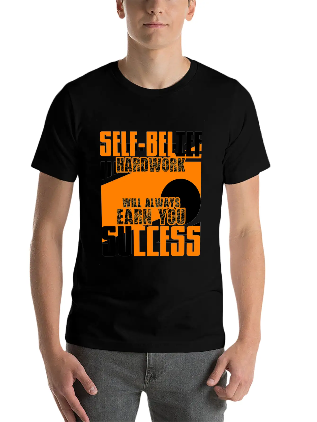 Self-confidence And Hard Work Unisex Short Sleeve Soft Cotton T-Shirt – Casual Everyday Wear