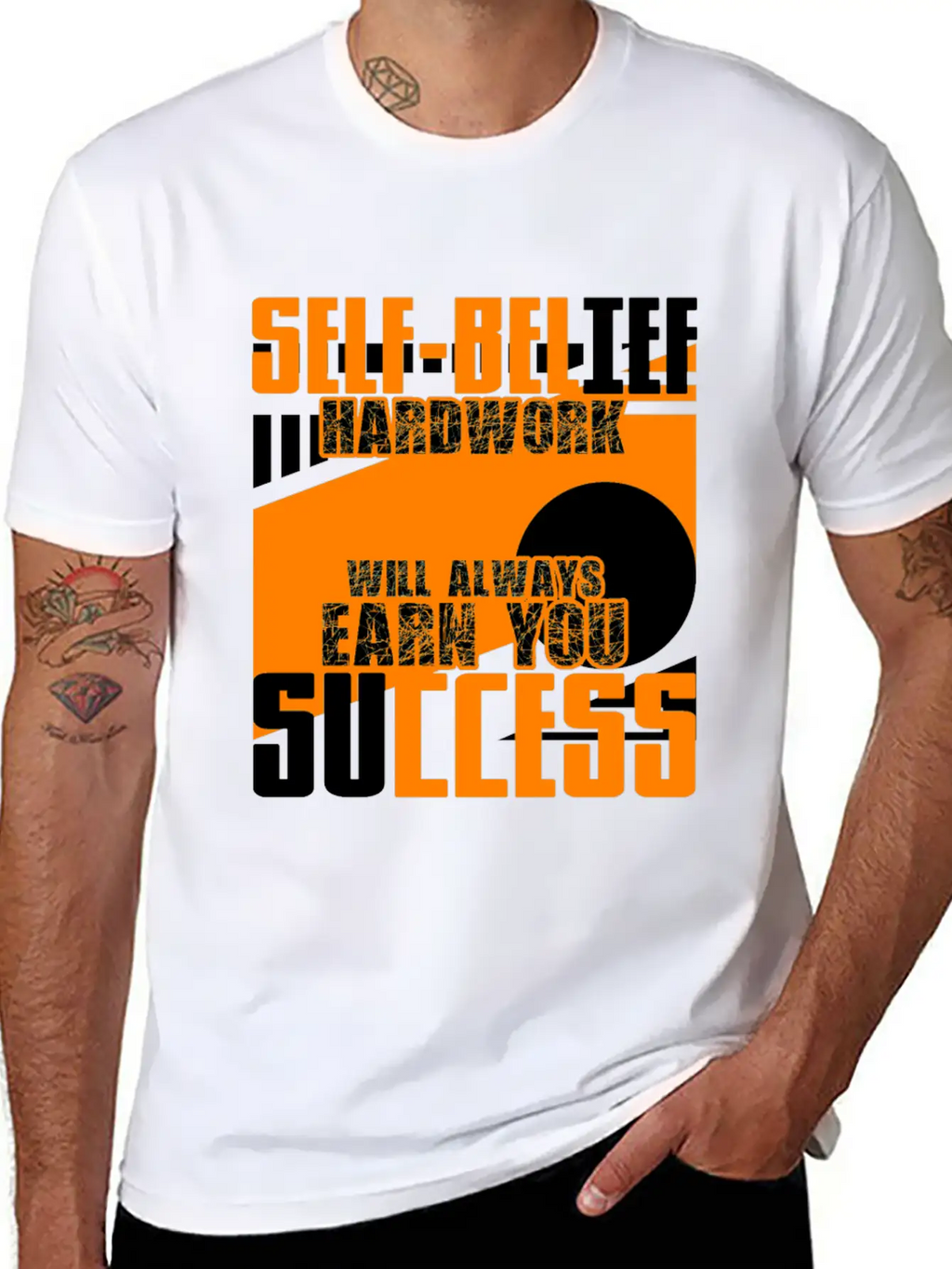 Self-confidence And Hard Work Unisex Short Sleeve Soft Cotton T-Shirt – Casual Everyday Wear