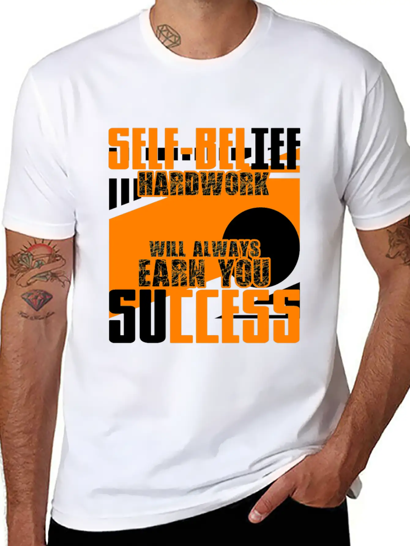 Self-confidence And Hard Work Unisex Short Sleeve Soft Cotton T-Shirt – Casual Everyday Wear