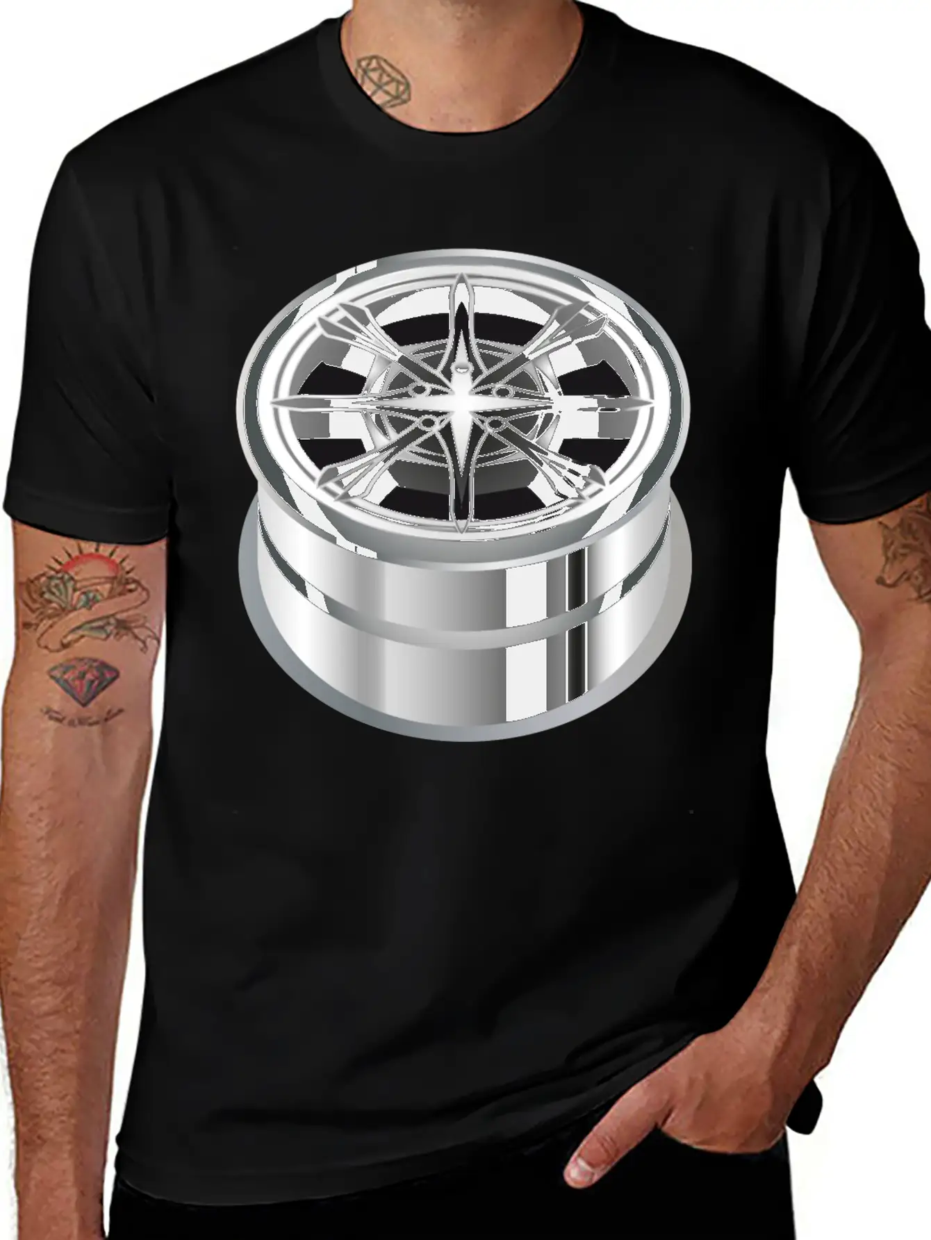 Self-made Shiny Chrome Rim For The Car Essential Cotton Tee For Daily Outfits – Unisex Style