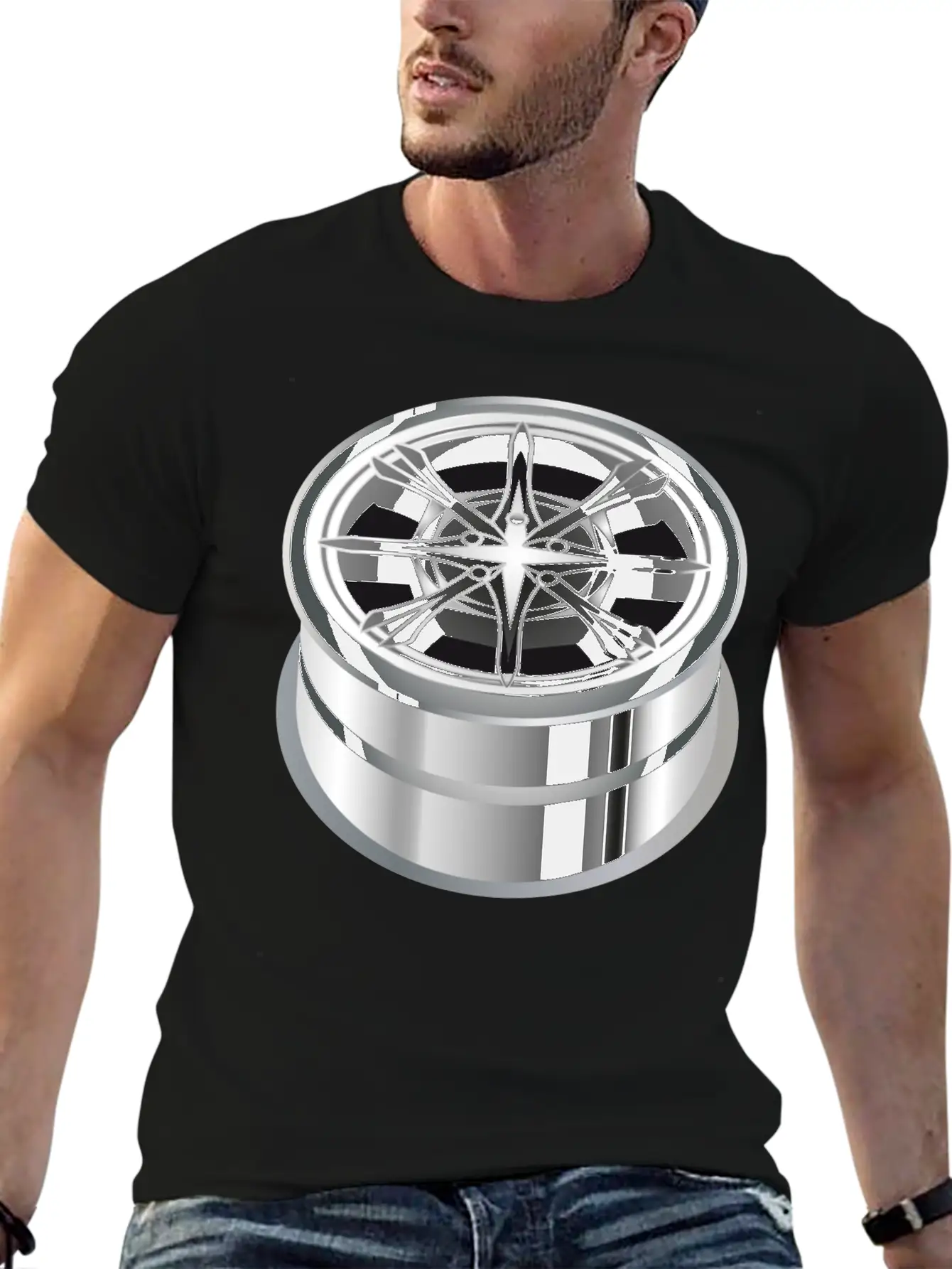 Self-made Shiny Chrome Rim For The Car Essential Cotton Tee For Daily Outfits – Unisex Style