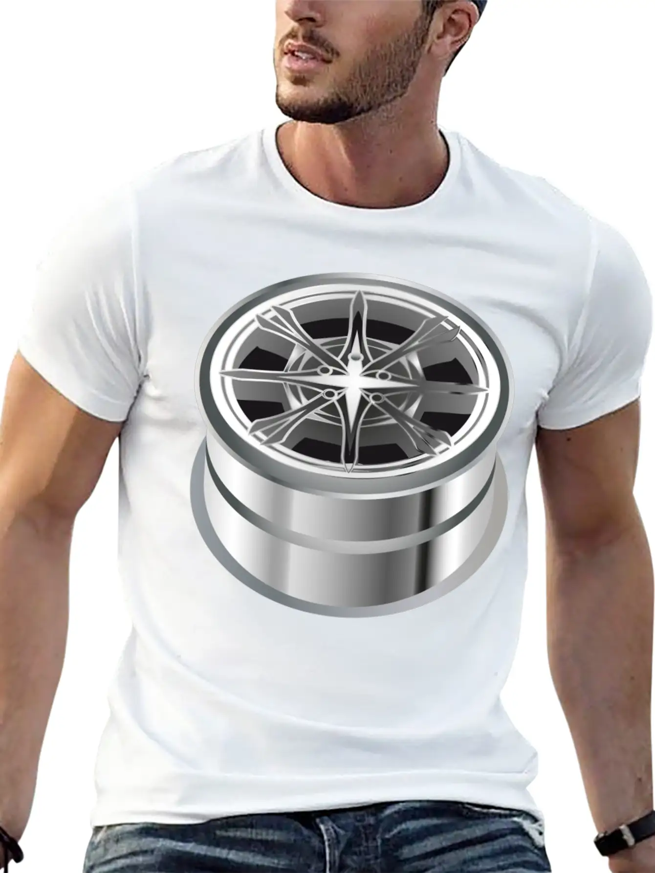 Self-made Shiny Chrome Rim For The Car Essential Cotton Tee For Daily Outfits – Unisex Style