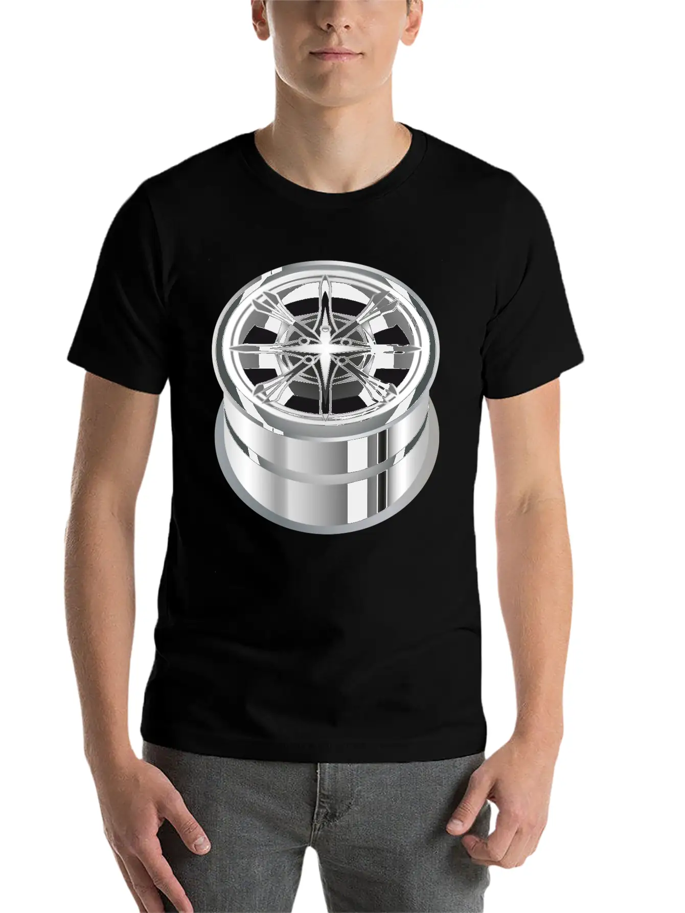 Self-made Shiny Chrome Rim For The Car Essential Cotton Tee For Daily Outfits – Unisex Style