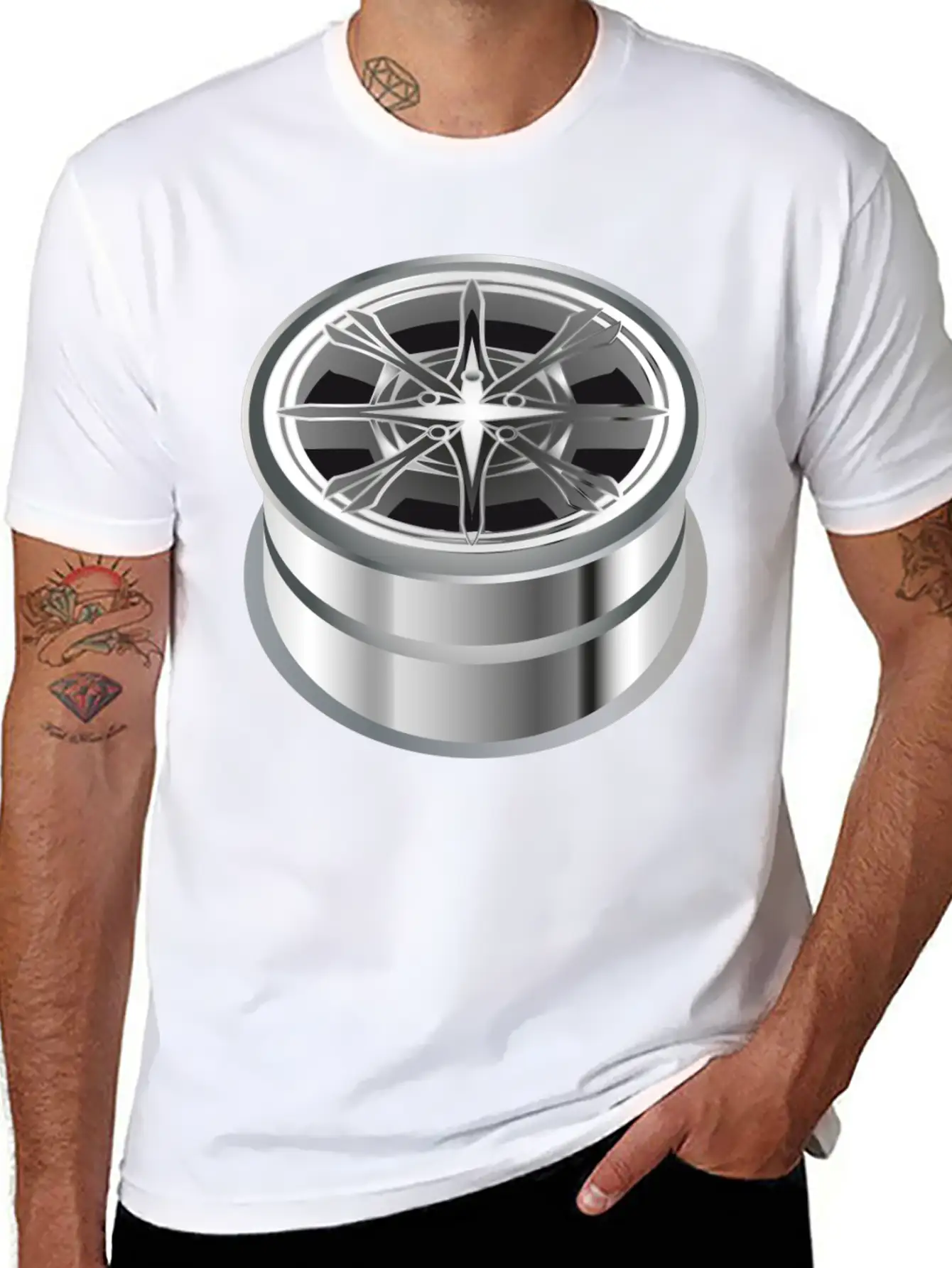 Self-made Shiny Chrome Rim For The Car Essential Cotton Tee For Daily Outfits – Unisex Style