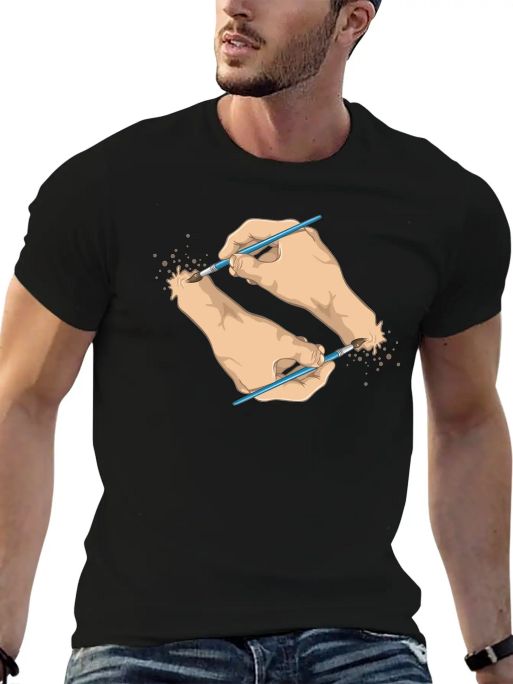 Self Painted Unisex Casual T-Shirt – Clean Design For Daily Comfort