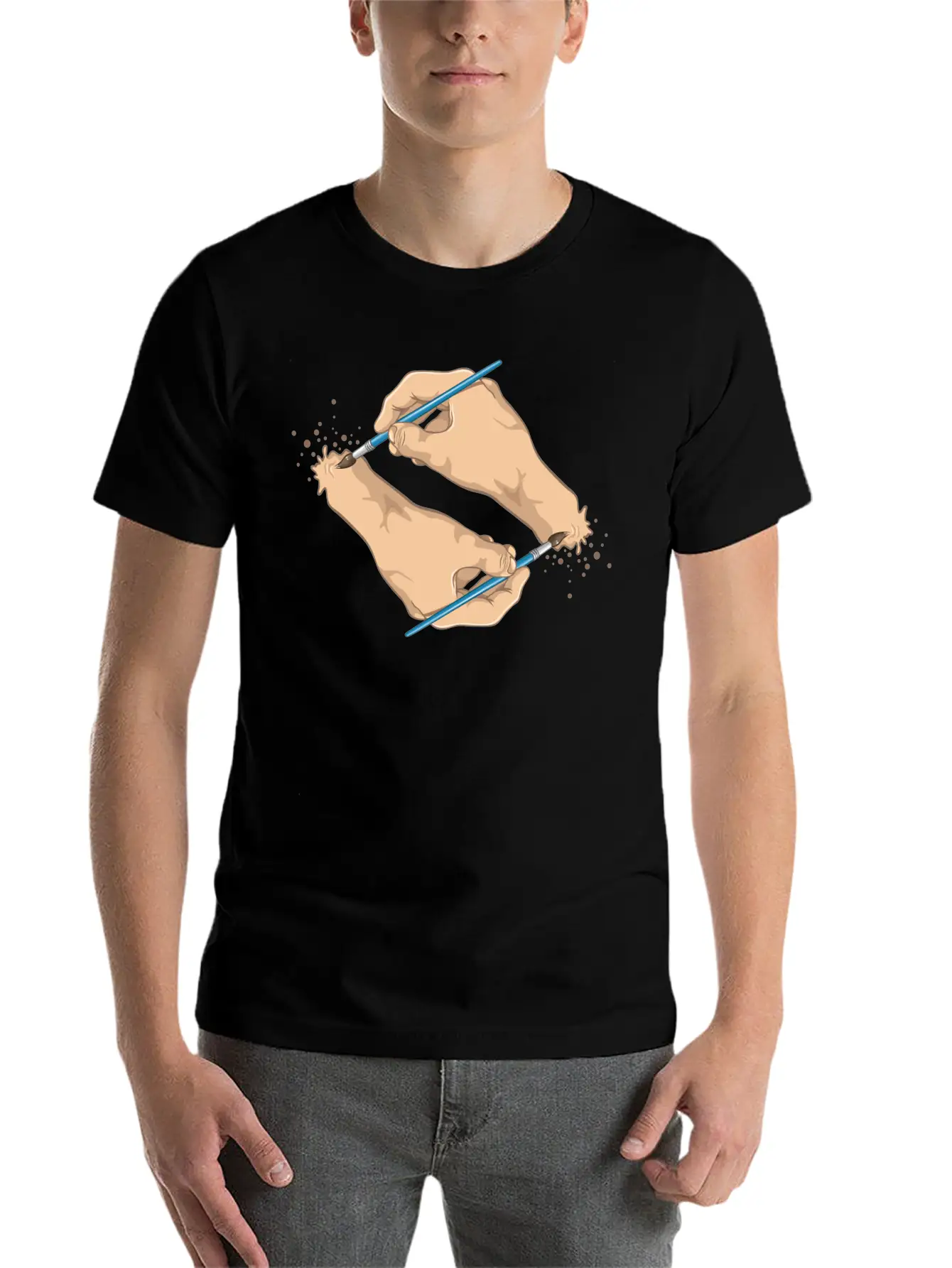 Self Painted Unisex Casual T-Shirt – Clean Design For Daily Comfort