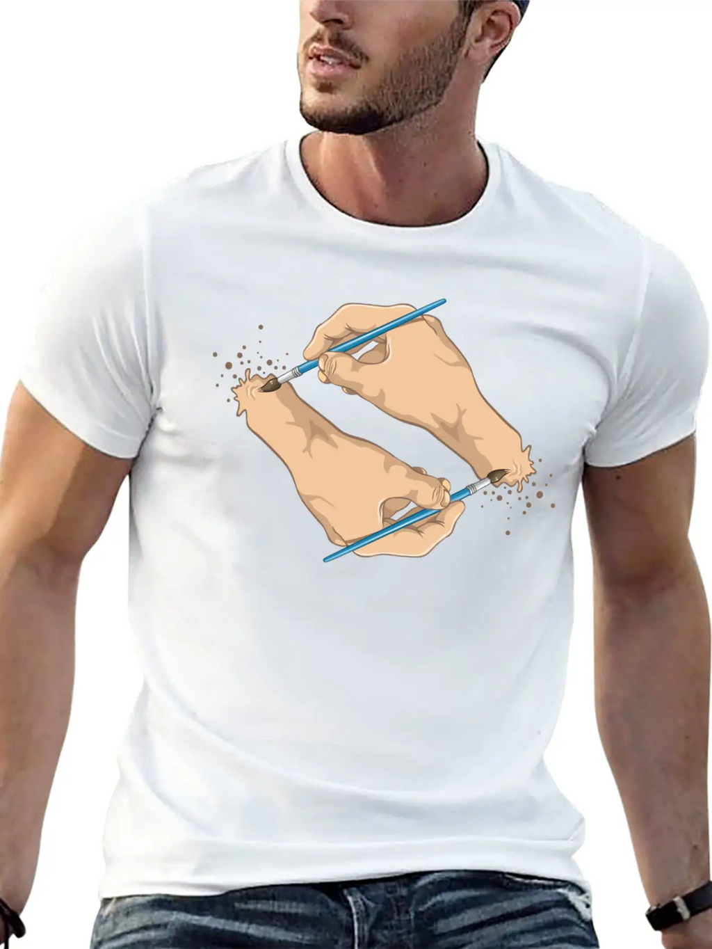 Self Painted Unisex Casual T-Shirt – Clean Design For Daily Comfort