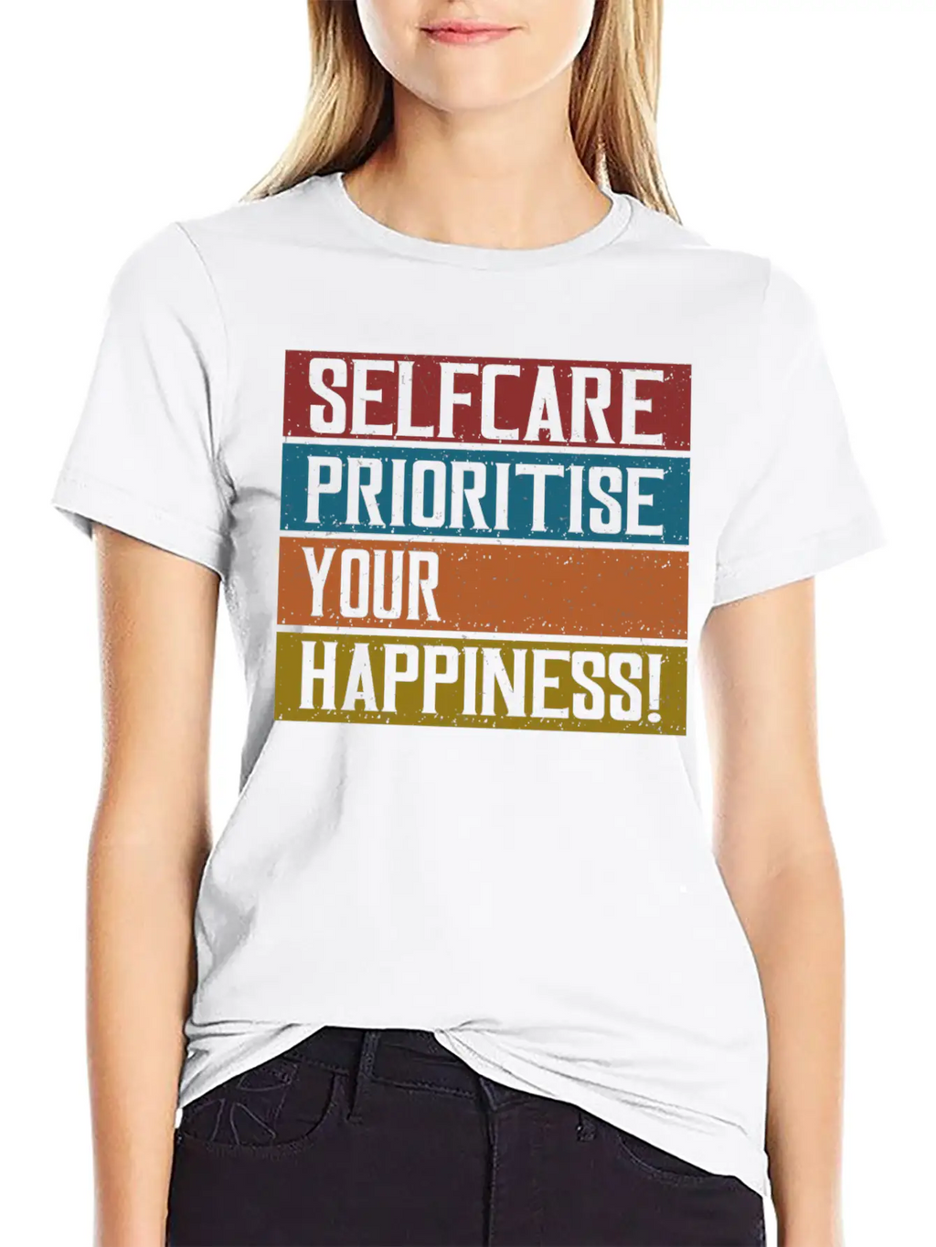 Selfcare Prioritise Your Happiness Breathable Graphic T-Shirt – Perfect For Casual Days