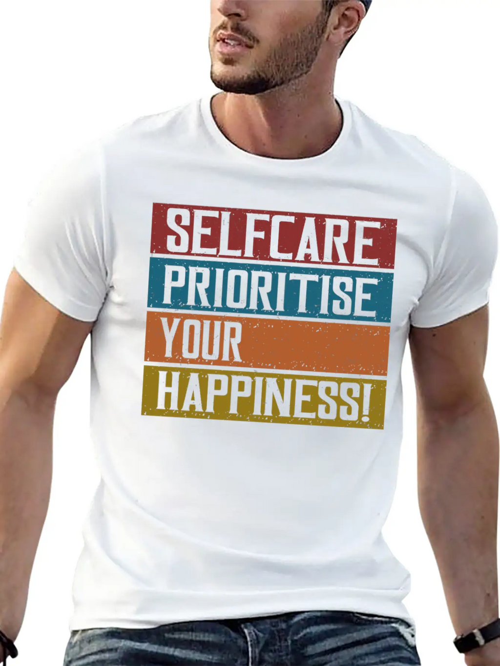 Selfcare Prioritise Your Happiness Breathable Graphic T-Shirt – Perfect For Casual Days