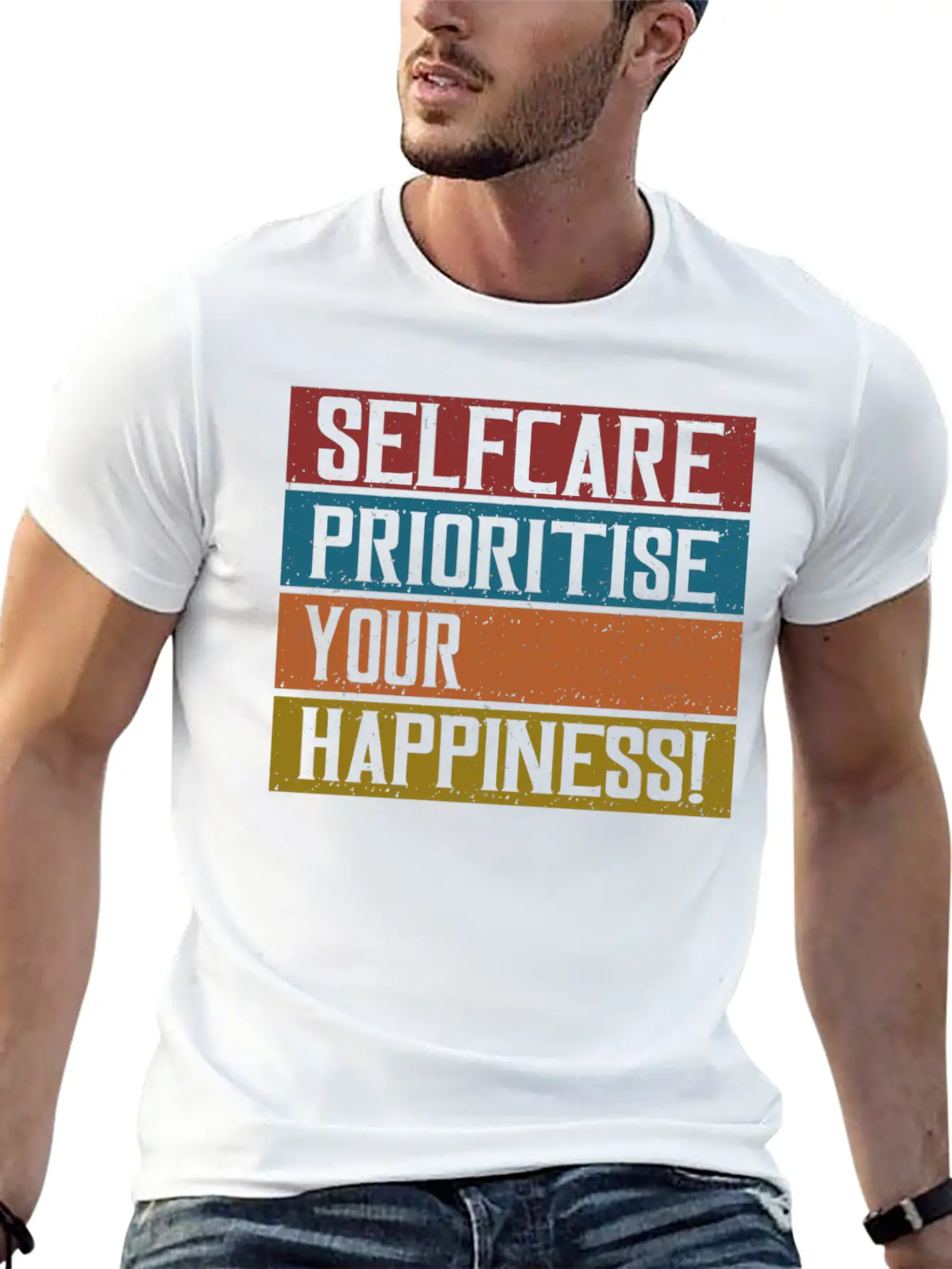 Selfcare Prioritise Your Happiness Breathable Graphic T-Shirt – Perfect For Casual Days