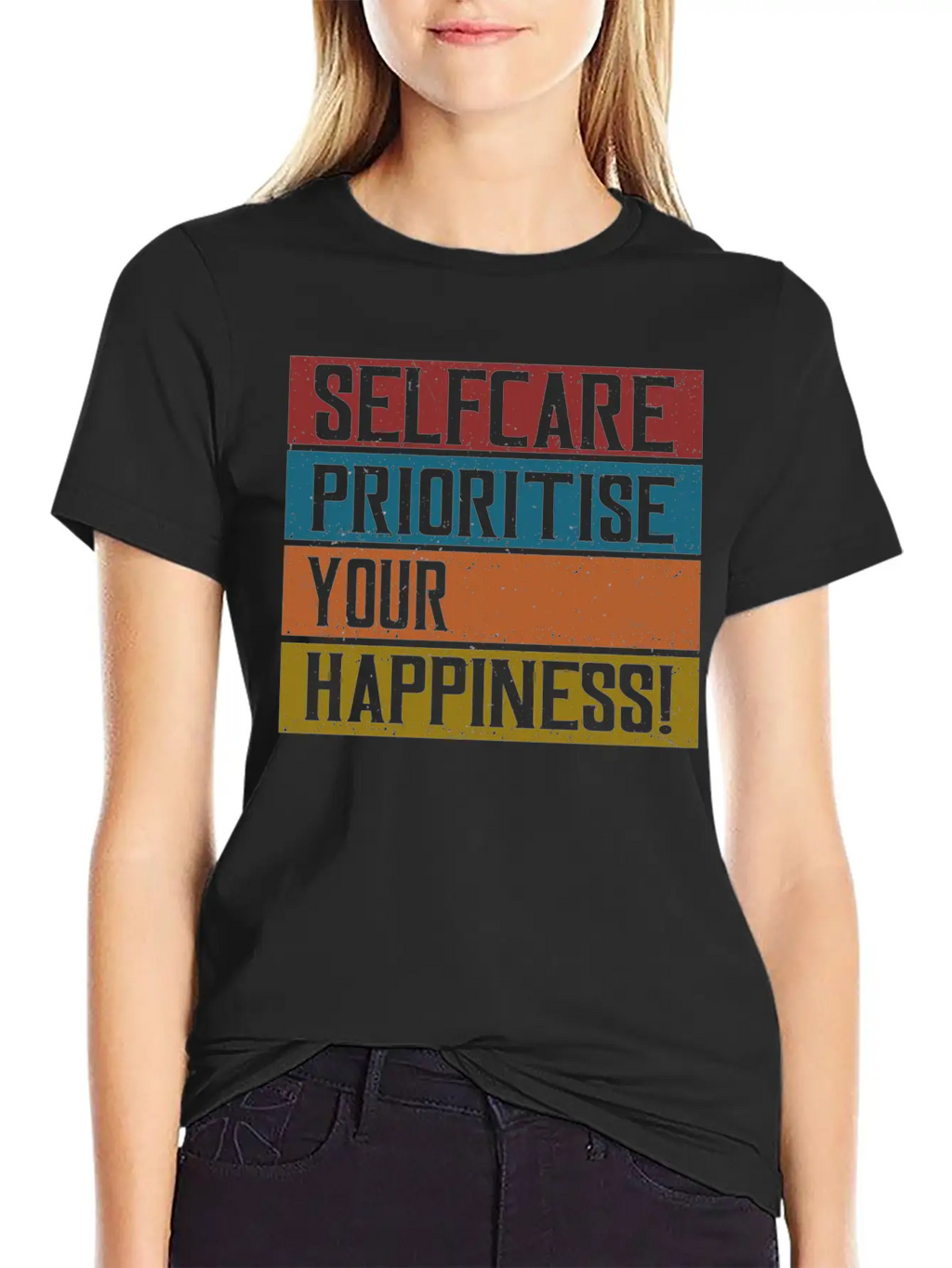 Selfcare Prioritise Your Happiness Breathable Graphic T-Shirt – Perfect For Casual Days