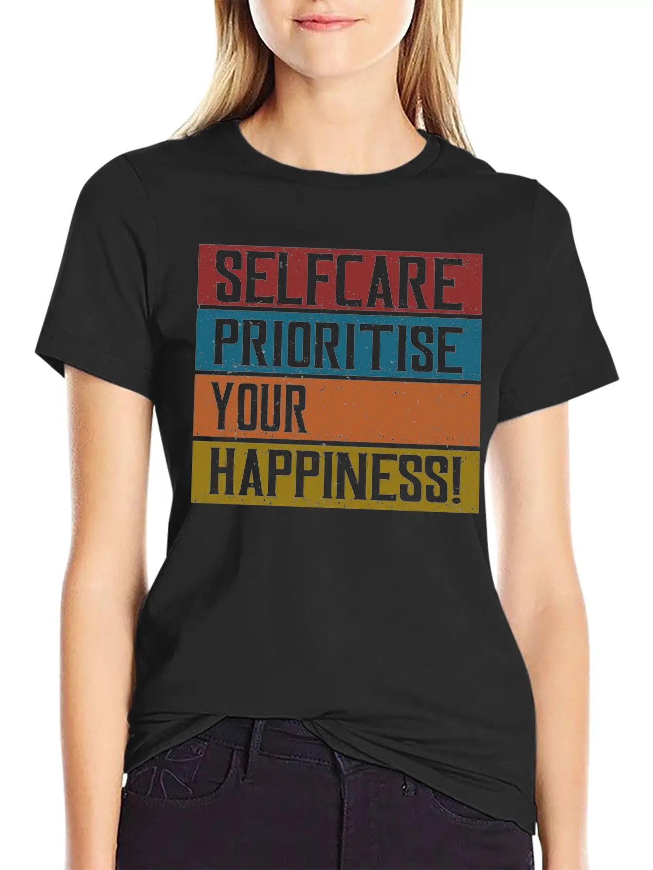 Selfcare Prioritise Your Happiness Breathable Graphic T-Shirt – Perfect For Casual Days