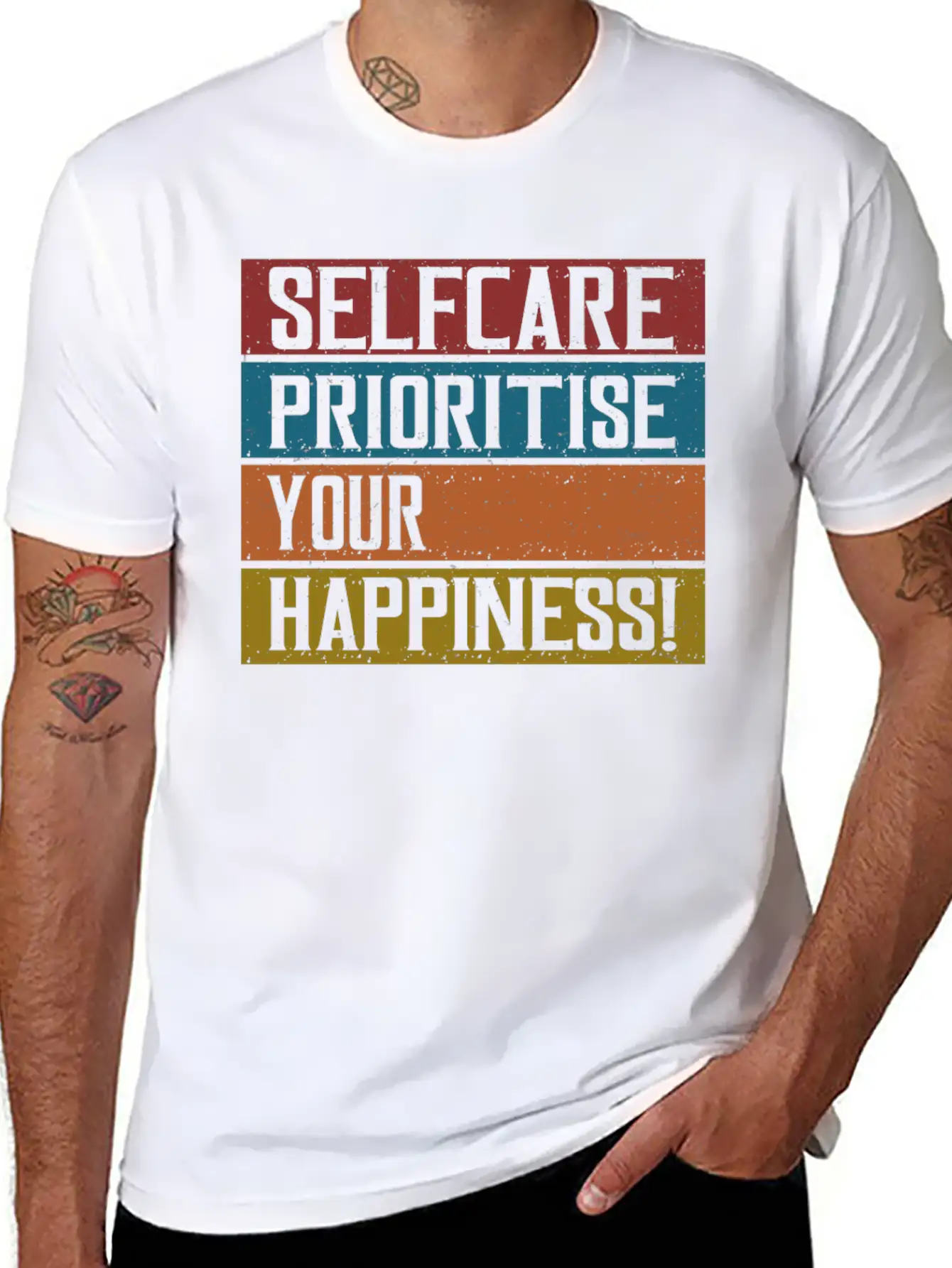 Selfcare Prioritise Your Happiness Breathable Graphic T-Shirt – Perfect For Casual Days