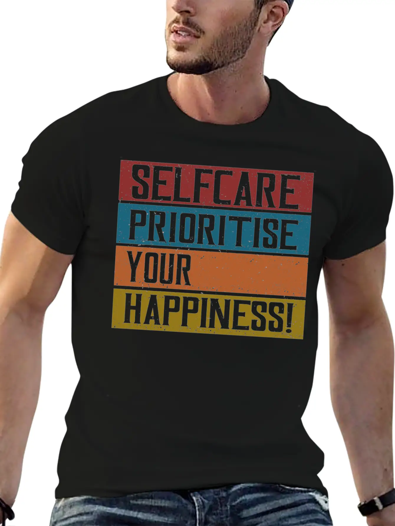 Selfcare Prioritise Your Happiness Breathable Graphic T-Shirt – Perfect For Casual Days