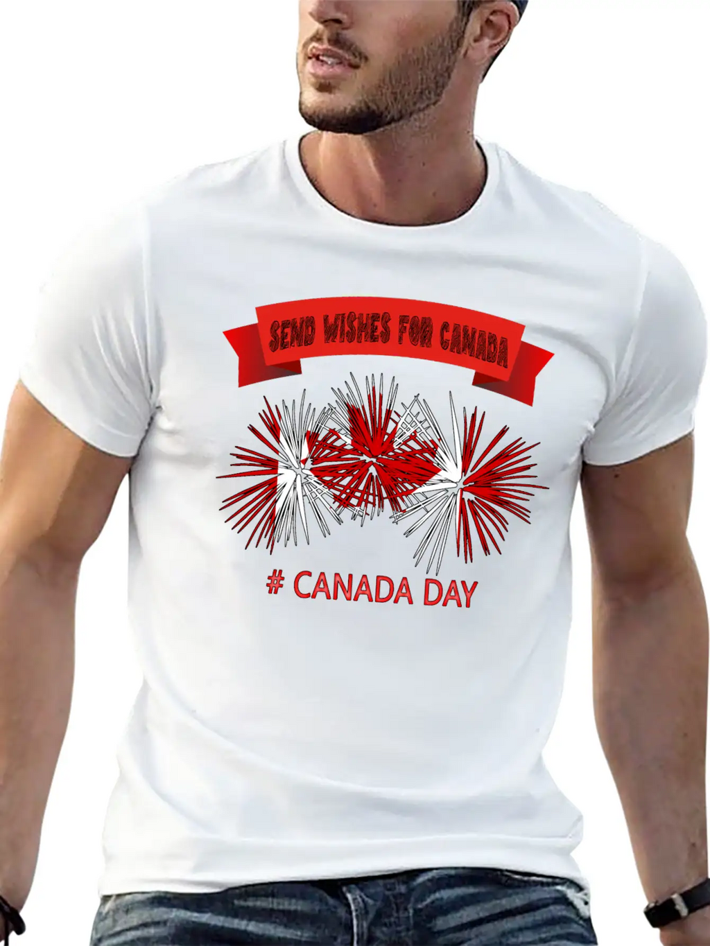 SEND WISHES FOR CANADA – CANADA DAY Unisex Short Sleeve Soft Cotton T-Shirt – Casual Everyday Wear