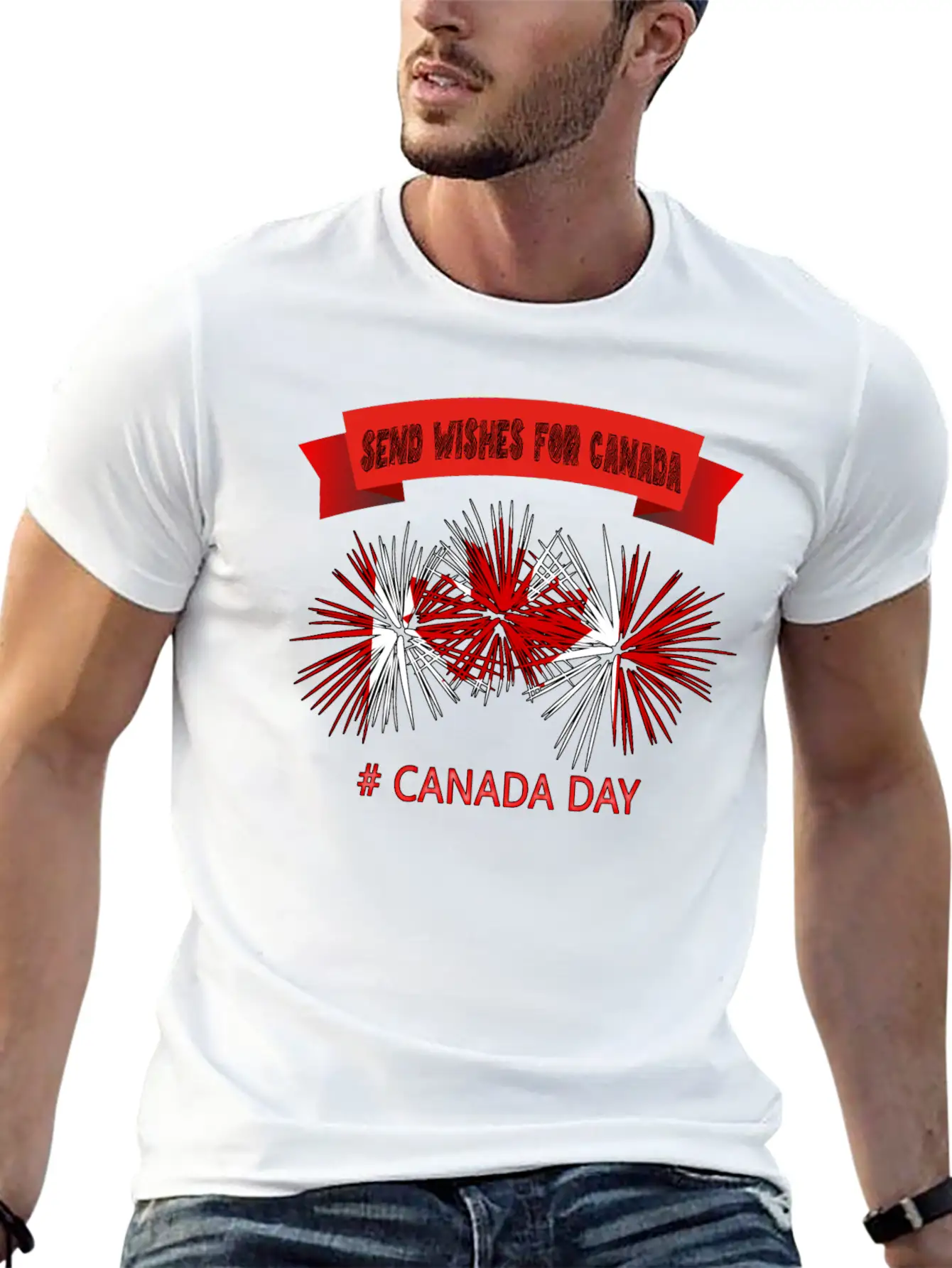SEND WISHES FOR CANADA – CANADA DAY Unisex Short Sleeve Soft Cotton T-Shirt – Casual Everyday Wear