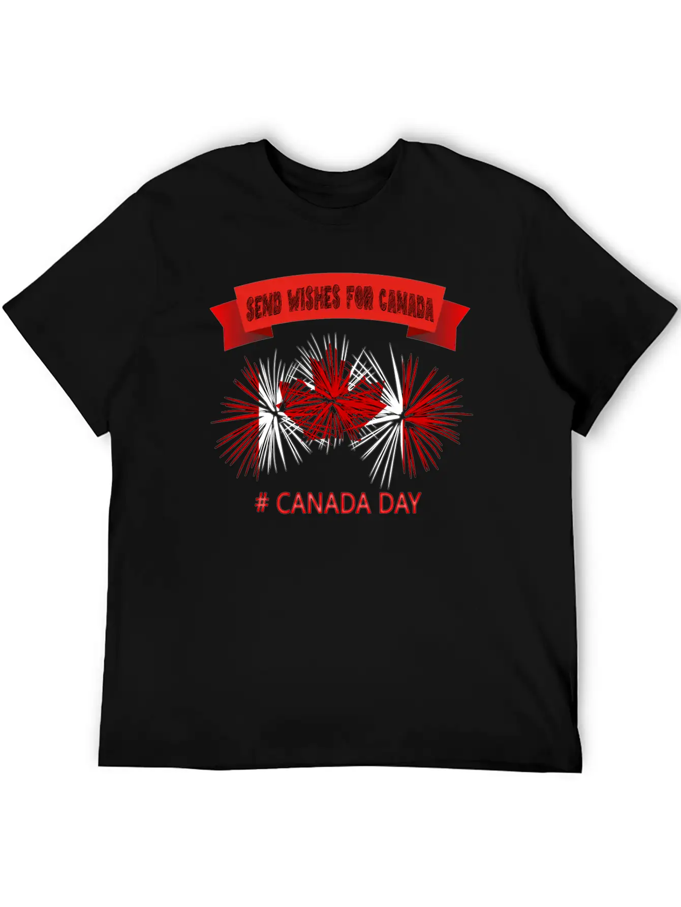 SEND WISHES FOR CANADA – CANADA DAY Unisex Short Sleeve Soft Cotton T-Shirt – Casual Everyday Wear