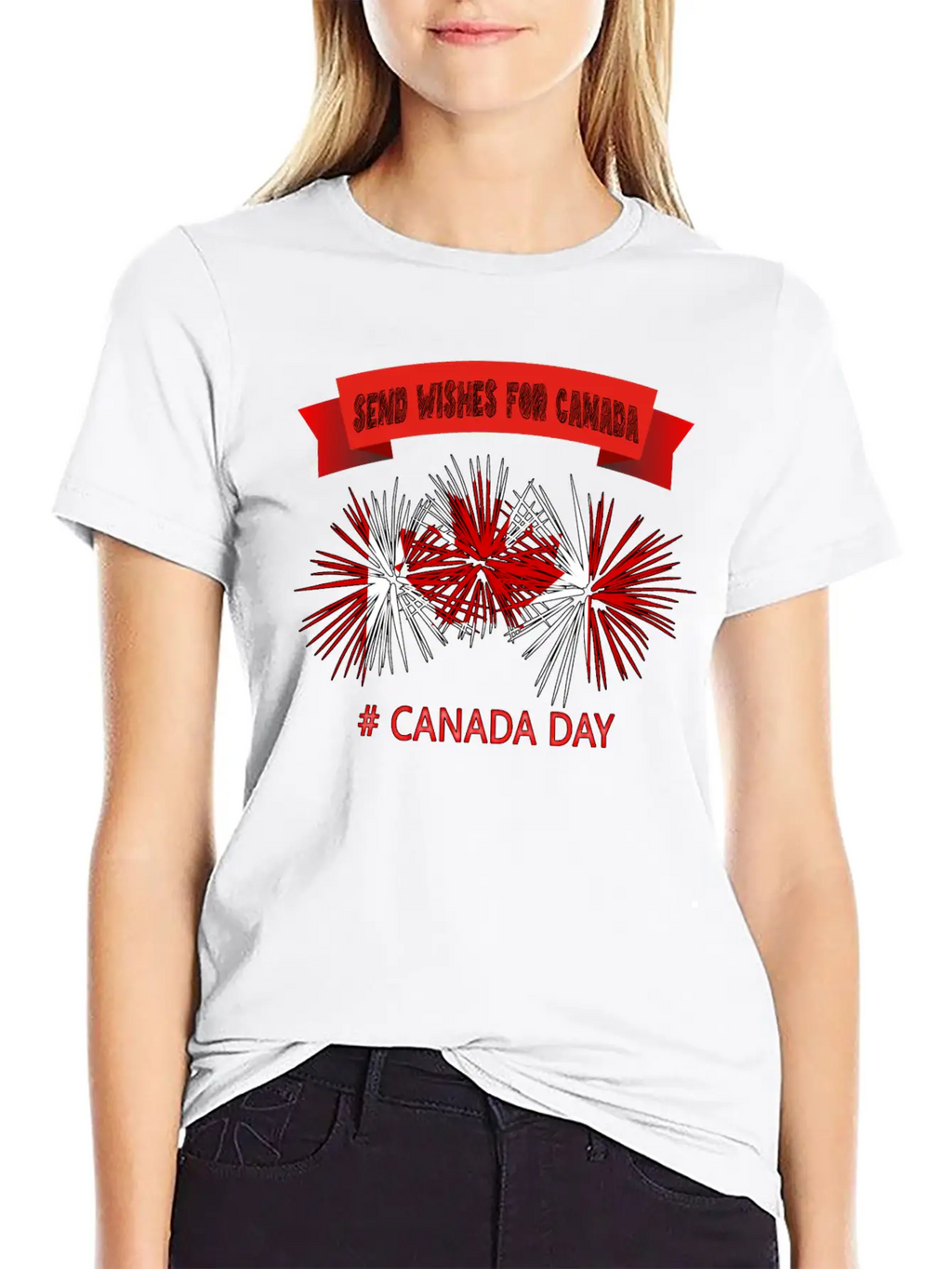 SEND WISHES FOR CANADA – CANADA DAY Unisex Short Sleeve Soft Cotton T-Shirt – Casual Everyday Wear