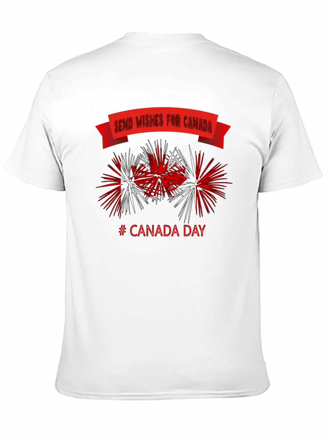 SEND WISHES FOR CANADA – CANADA DAY Unisex Short Sleeve Soft Cotton T-Shirt – Casual Everyday Wear