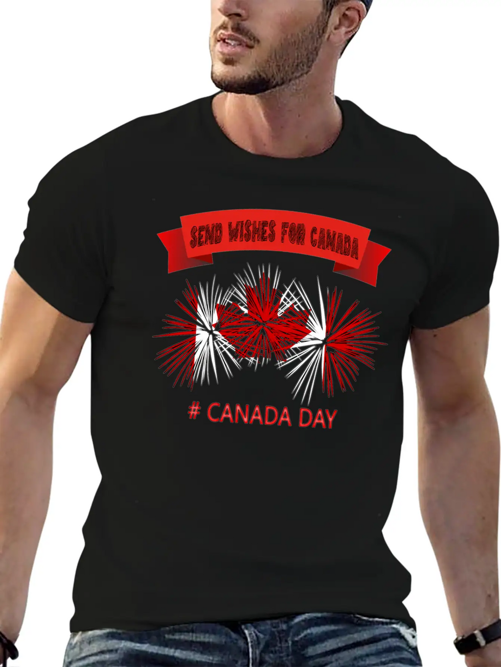 SEND WISHES FOR CANADA – CANADA DAY Unisex Short Sleeve Soft Cotton T-Shirt – Casual Everyday Wear