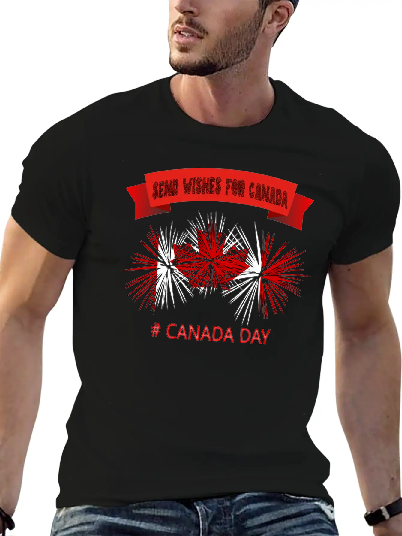 SEND WISHES FOR CANADA – CANADA DAY Unisex Short Sleeve Soft Cotton T-Shirt – Casual Everyday Wear