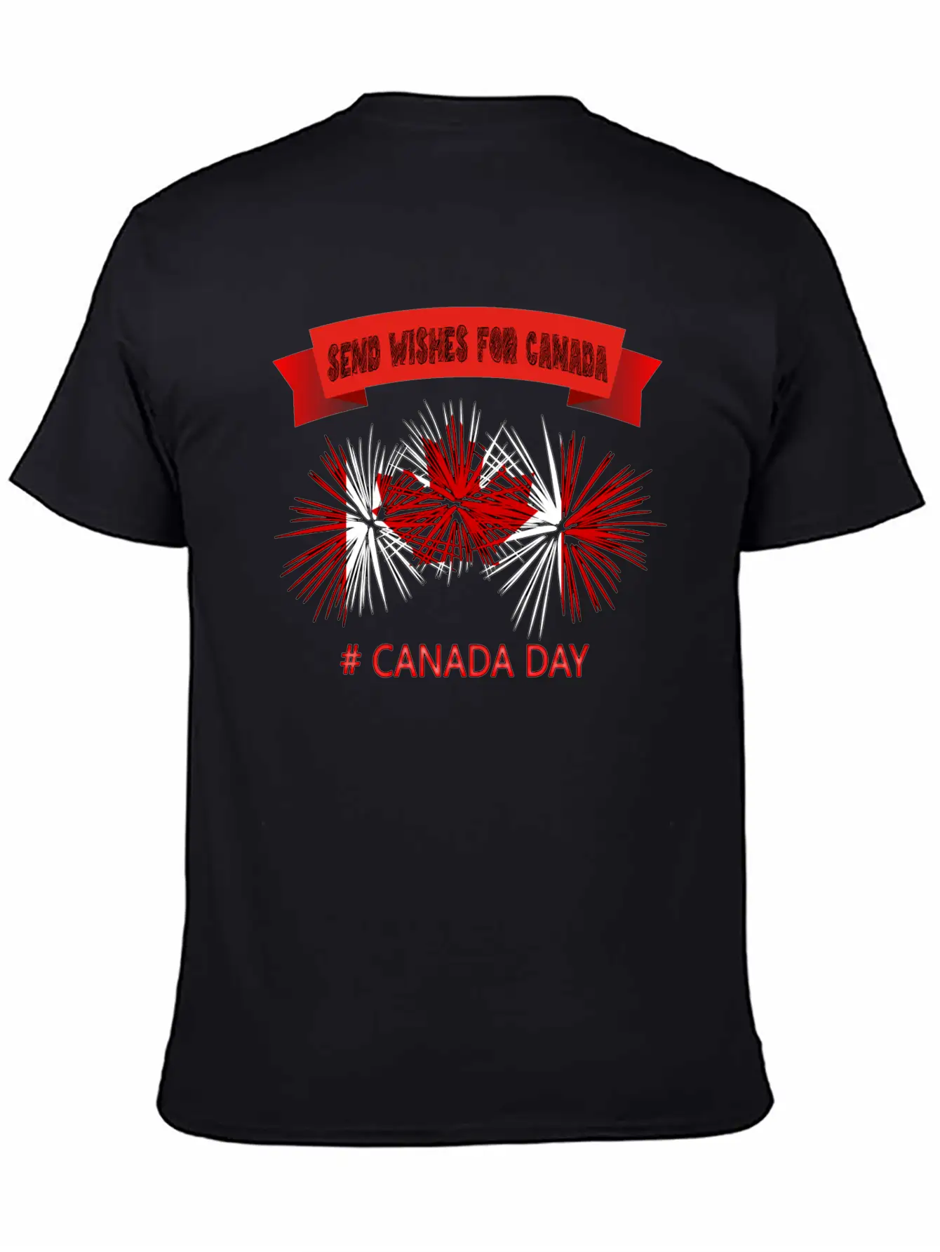 SEND WISHES FOR CANADA – CANADA DAY Unisex Short Sleeve Soft Cotton T-Shirt – Casual Everyday Wear