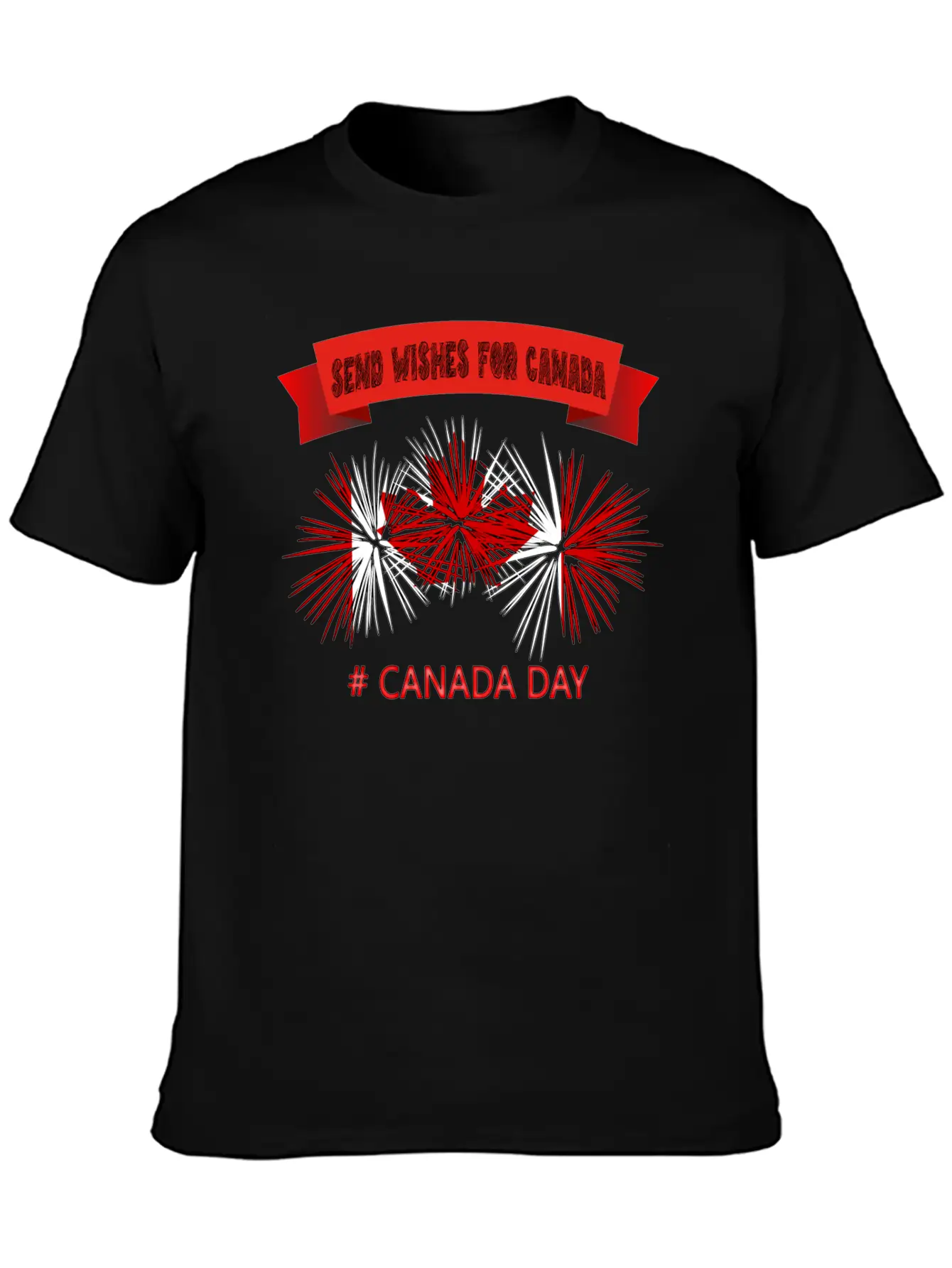 SEND WISHES FOR CANADA – CANADA DAY Unisex Short Sleeve Soft Cotton T-Shirt – Casual Everyday Wear