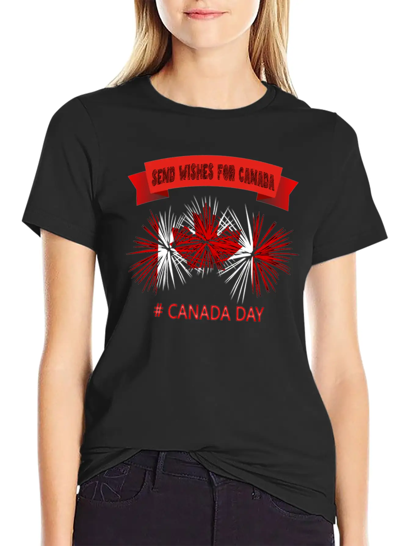 SEND WISHES FOR CANADA – CANADA DAY Unisex Short Sleeve Soft Cotton T-Shirt – Casual Everyday Wear