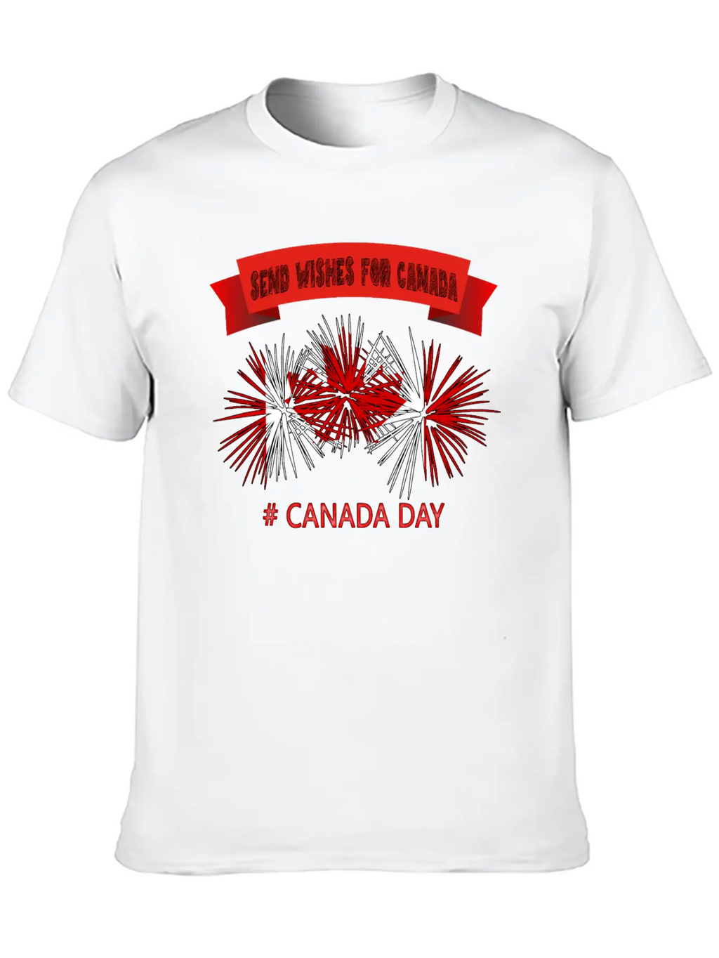 SEND WISHES FOR CANADA – CANADA DAY Unisex Short Sleeve Soft Cotton T-Shirt – Casual Everyday Wear