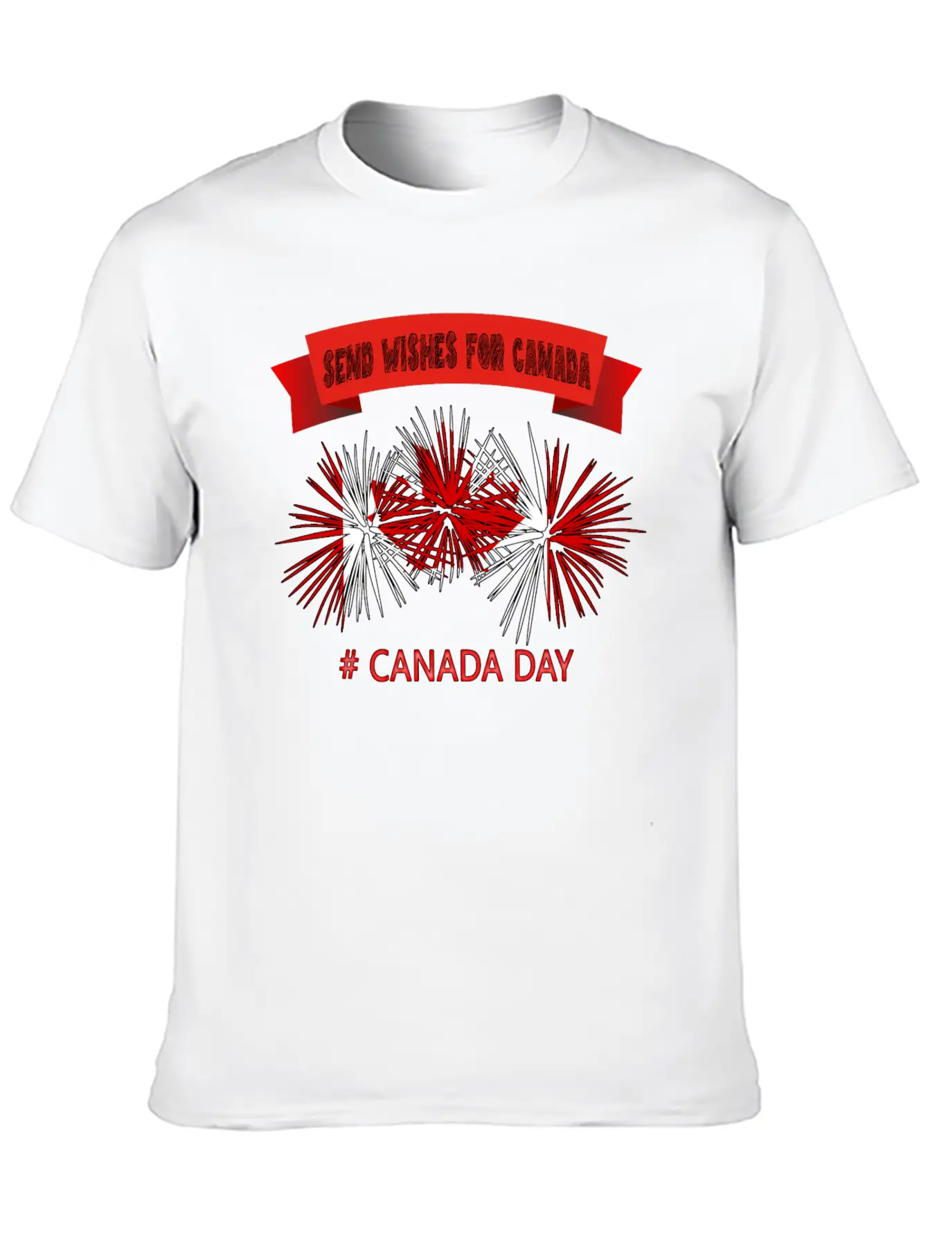 SEND WISHES FOR CANADA – CANADA DAY Unisex Short Sleeve Soft Cotton T-Shirt – Casual Everyday Wear