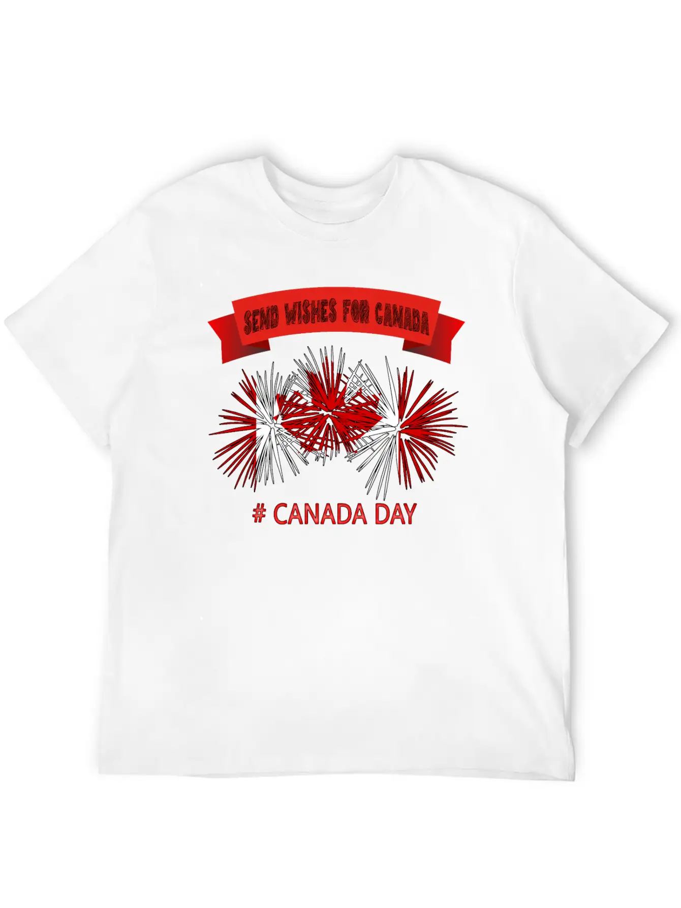 SEND WISHES FOR CANADA – CANADA DAY Unisex Short Sleeve Soft Cotton T-Shirt – Casual Everyday Wear