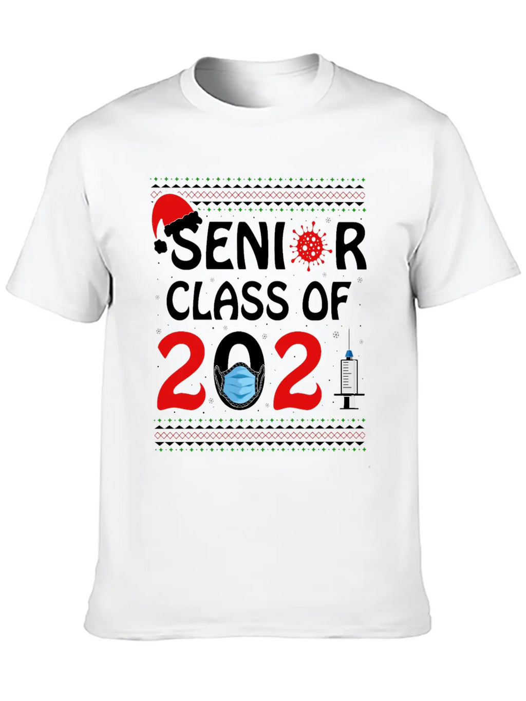 Senior Class Of 2021 Christmas Tshirt Unisex Short Sleeve Soft Cotton T-Shirt – Casual Everyday Wear