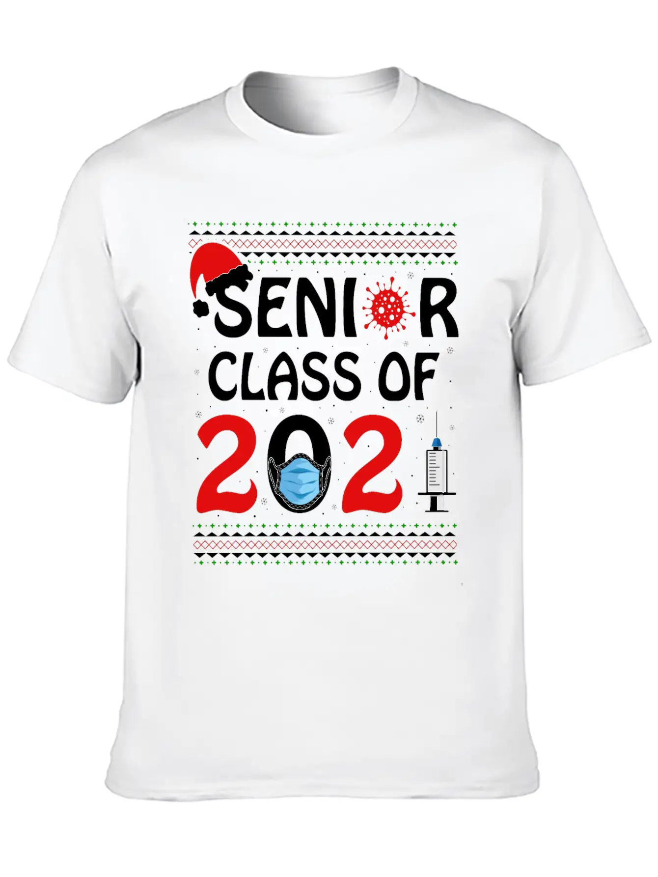 Senior Class Of 2021 Christmas Tshirt Unisex Short Sleeve Soft Cotton T-Shirt – Casual Everyday Wear