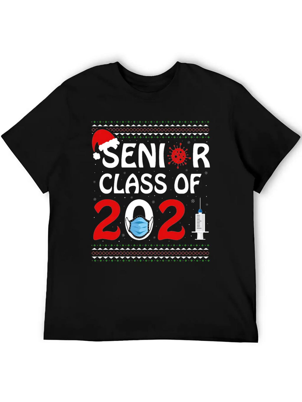 Senior Class Of 2021 Christmas Tshirt Unisex Short Sleeve Soft Cotton T-Shirt – Casual Everyday Wear